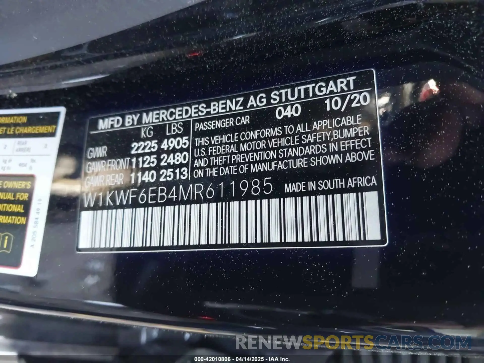 9 fotografías del automóvil dañado W1KWF6EB4MR611985 MERCEDES-BENZ AMG C 43 2021