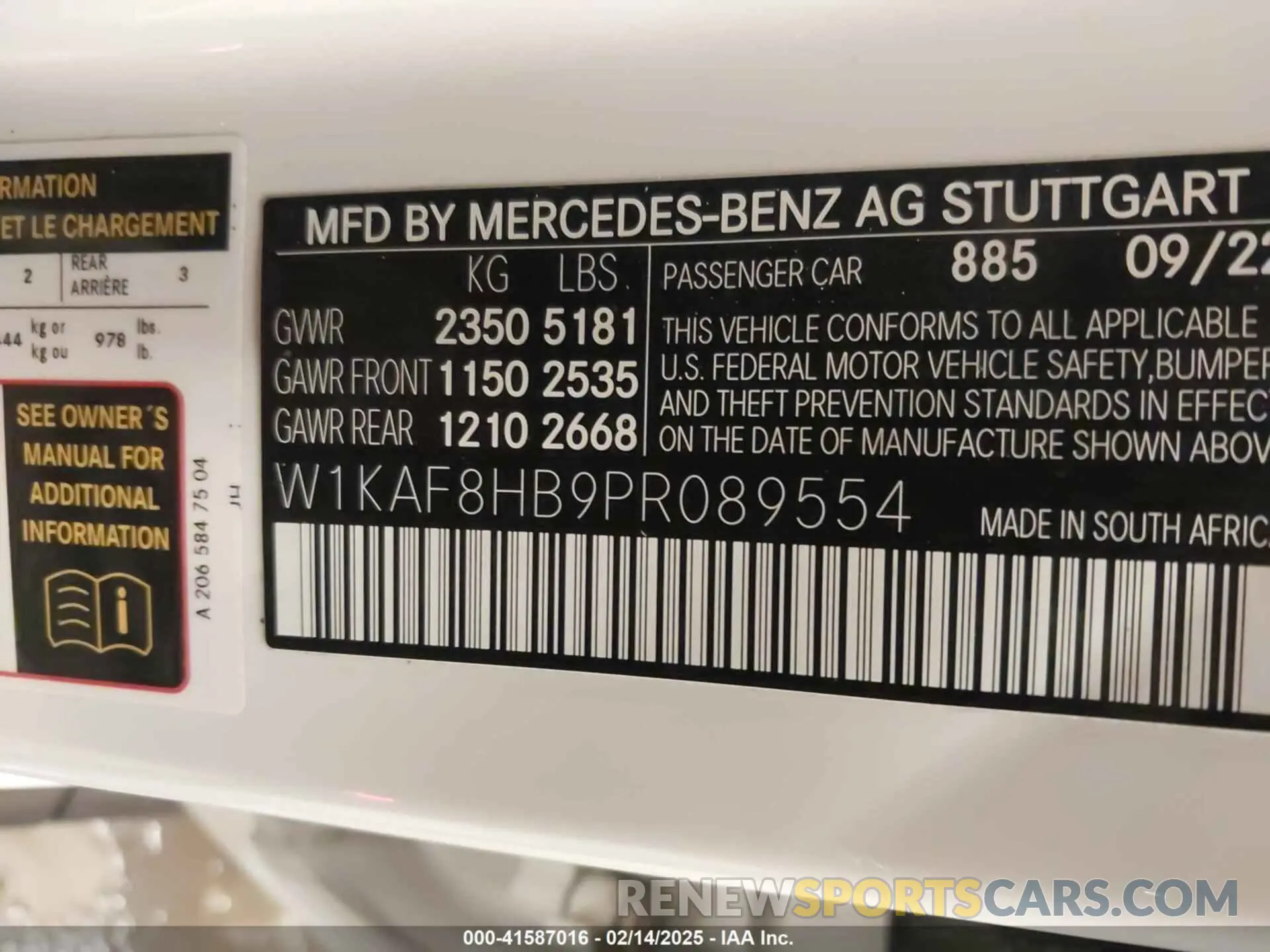 9 fotografías del automóvil dañado W1KAF8HB9PR089554 MERCEDES-BENZ AMG C 43 2023