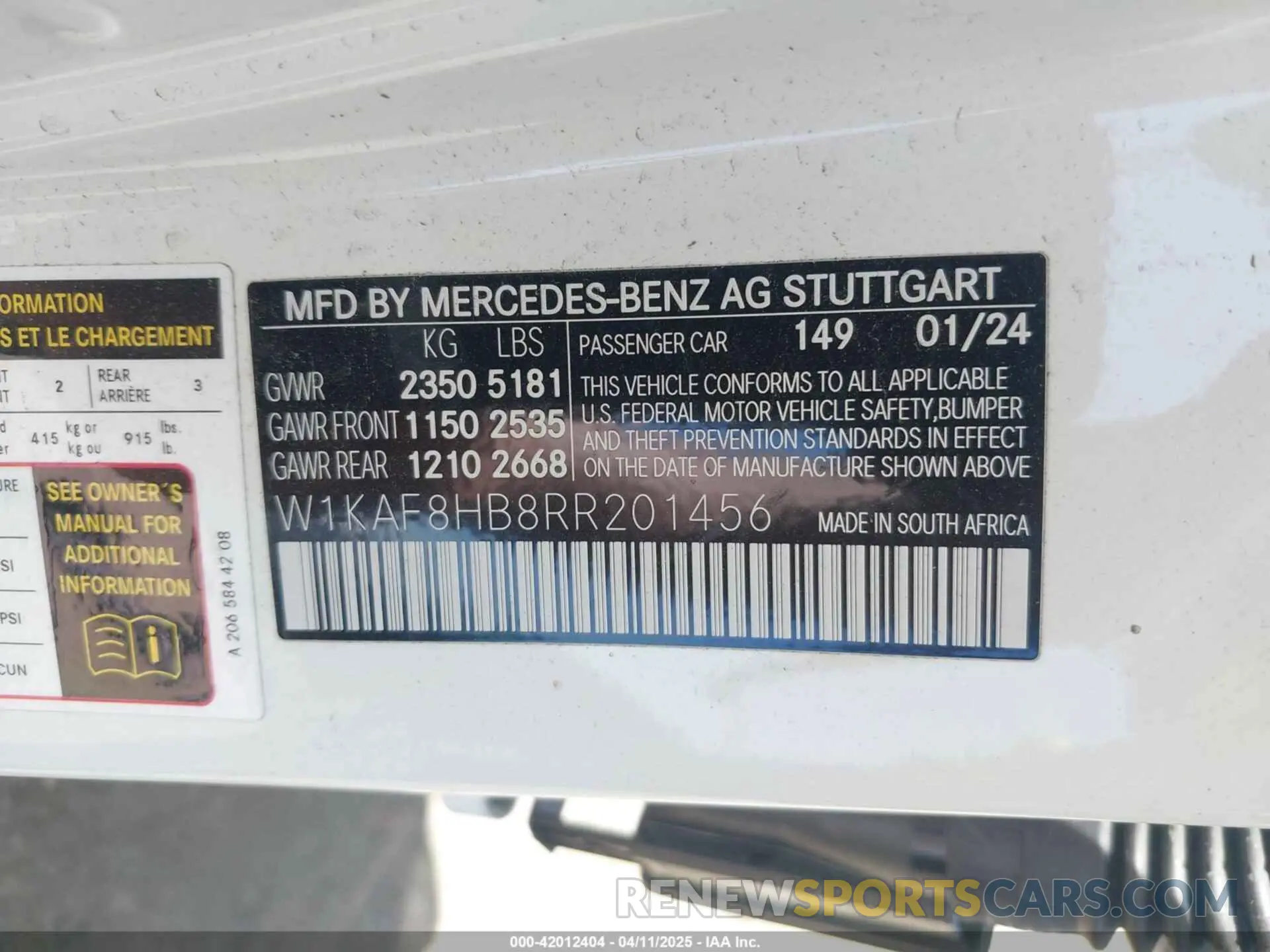 9 fotografías del automóvil dañado W1KAF8HB8RR201456 MERCEDES-BENZ AMG C 43 2024