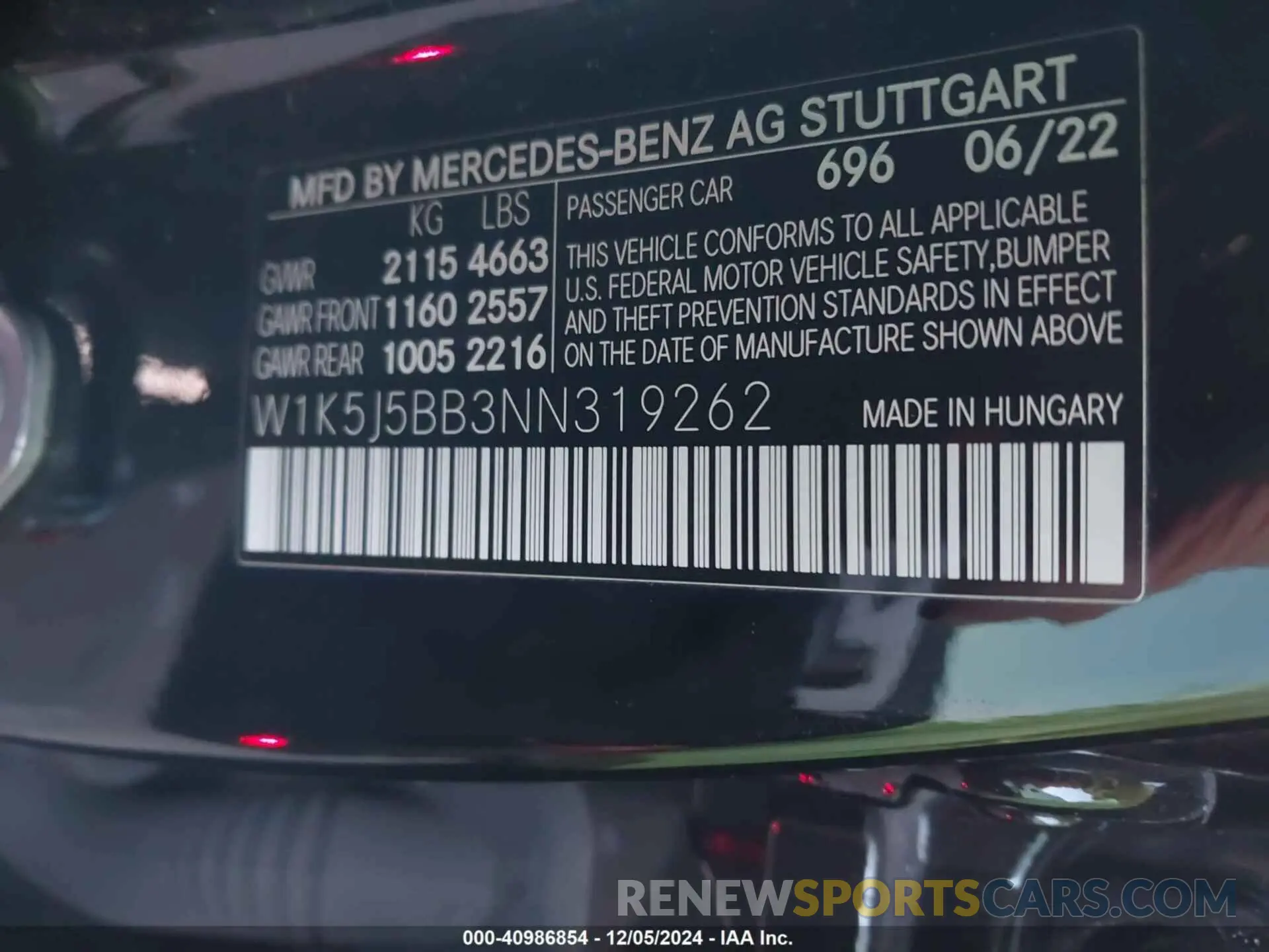 9 fotografías del automóvil dañado W1K5J5BB3NN319262 MERCEDES-BENZ AMG CLA 35 2022
