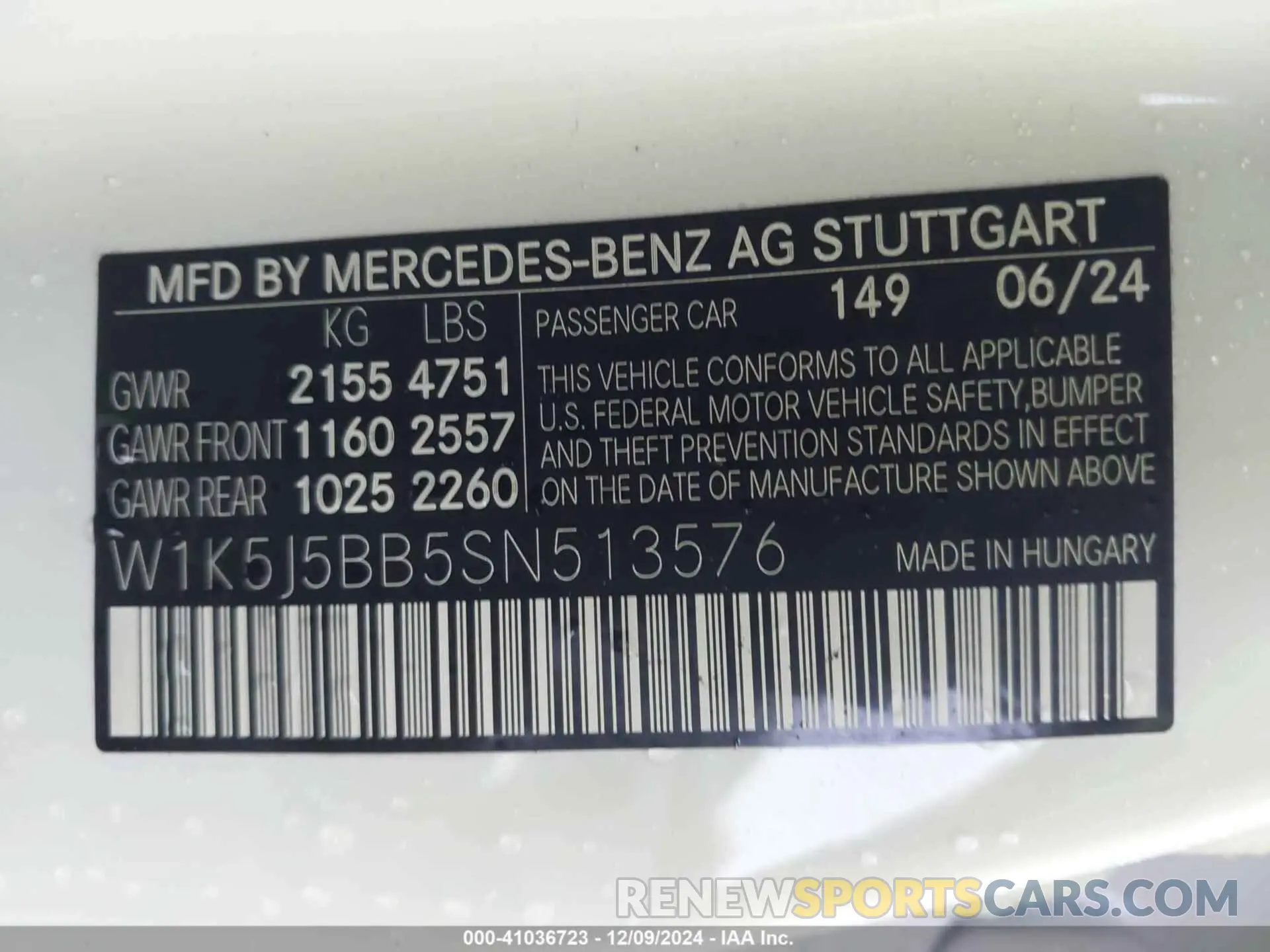9 fotografías del automóvil dañado W1K5J5BB5SN513576 MERCEDES-BENZ AMG CLA 35 2025