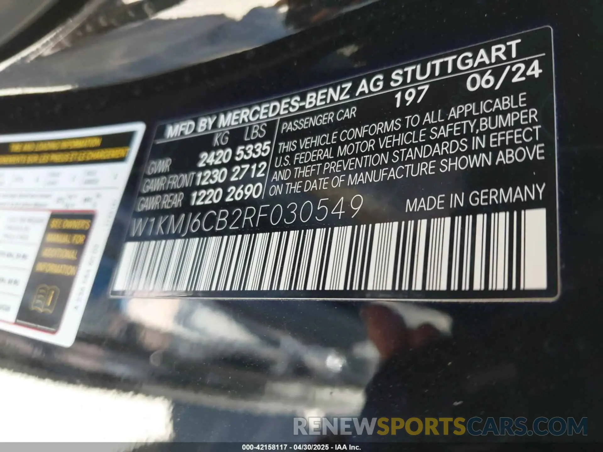 9 fotografías del automóvil dañado W1KMJ6CB2RF030549 MERCEDES-BENZ AMG CLE 53 2024