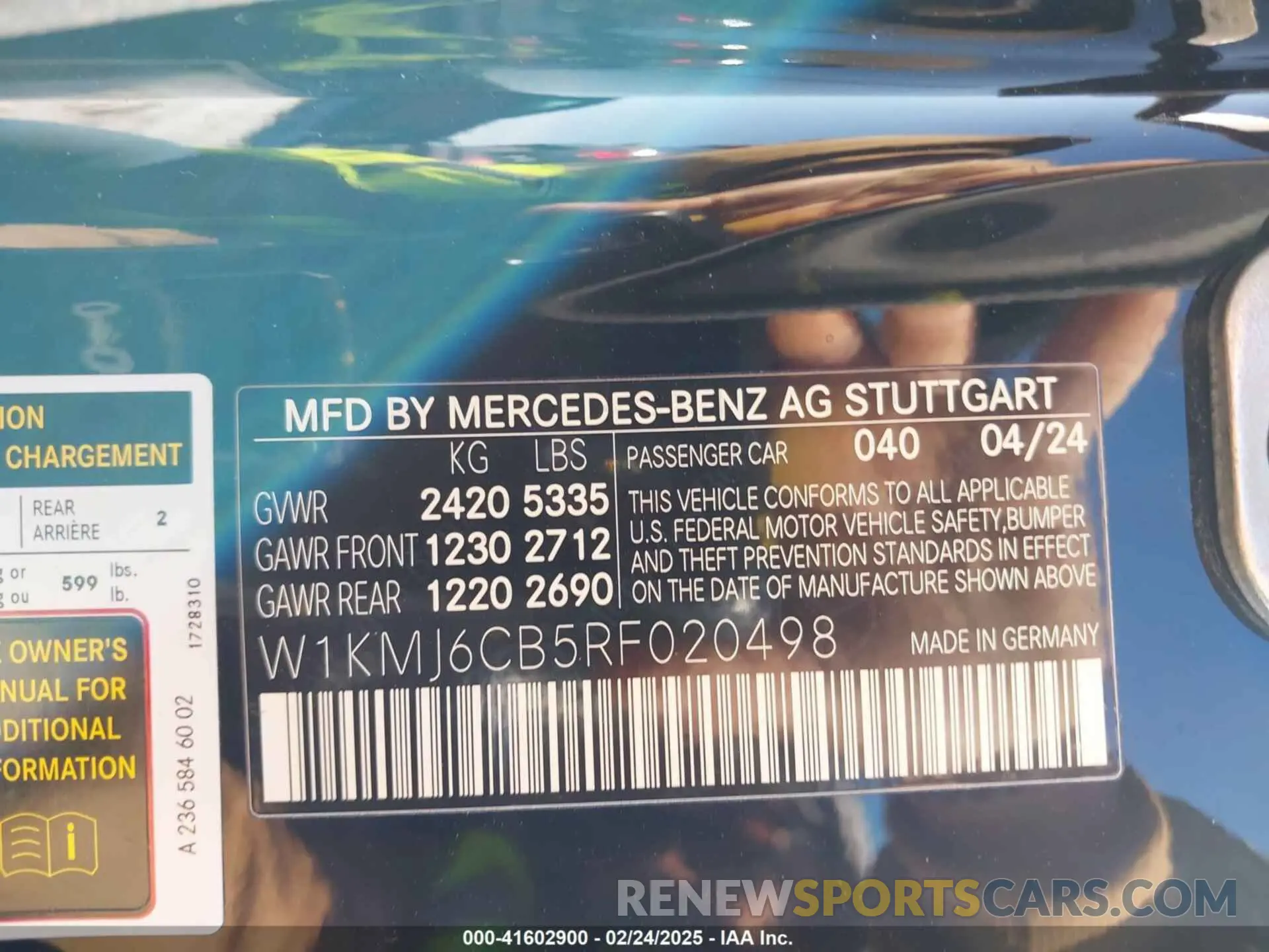 9 fotografías del automóvil dañado W1KMJ6CB5RF020498 MERCEDES-BENZ AMG CLE 53 2024