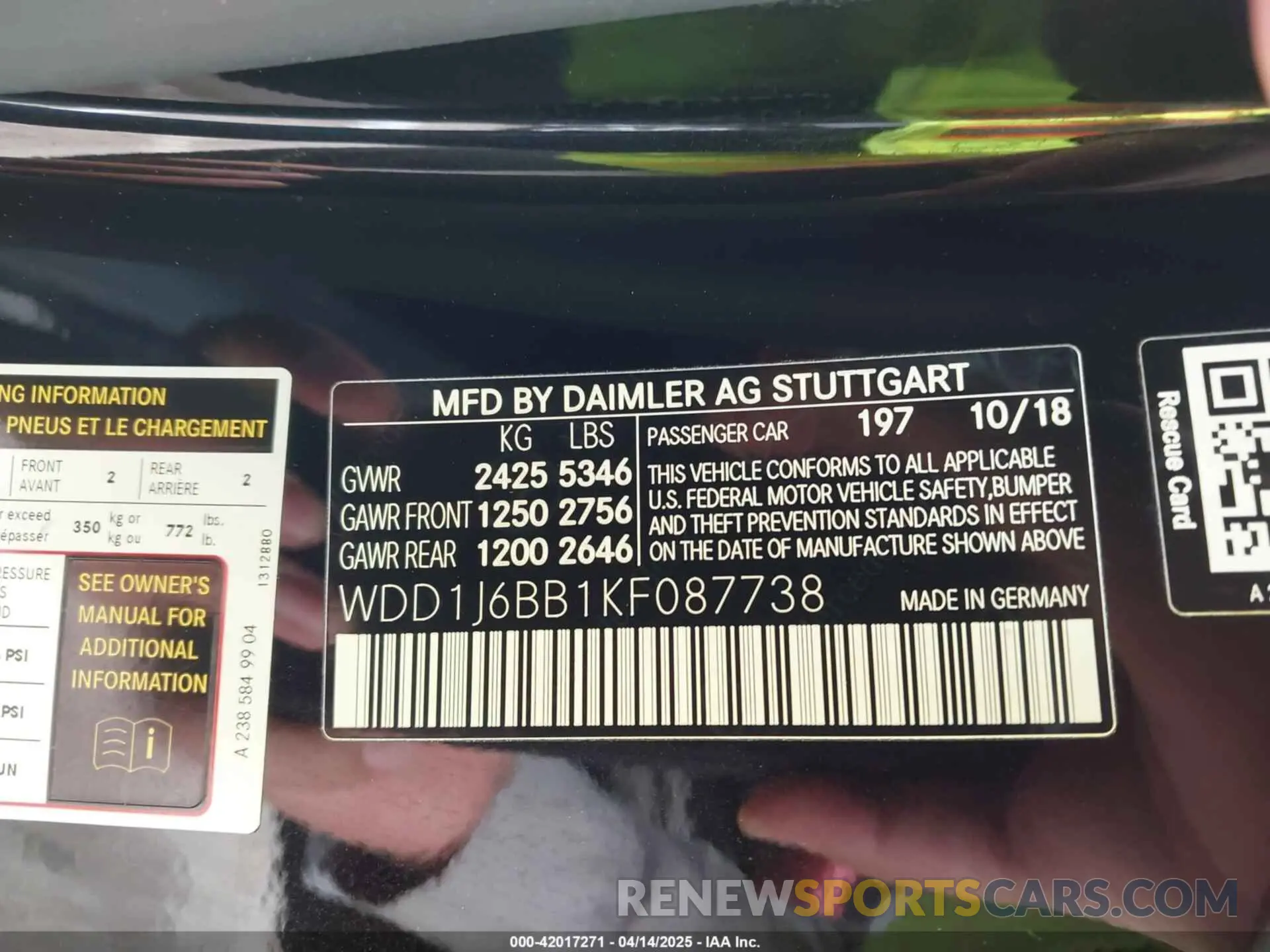 9 fotografías del automóvil dañado WDD1J6BB1KF087738 MERCEDES-BENZ AMG E 53 2019