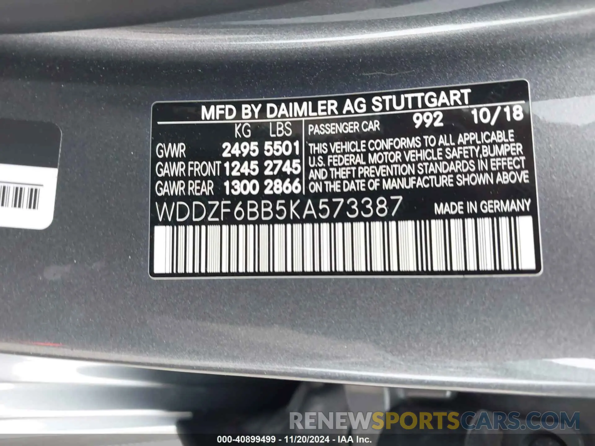 9 fotografías del automóvil dañado WDDZF6BB5KA573387 MERCEDES-BENZ AMG E 53 2019