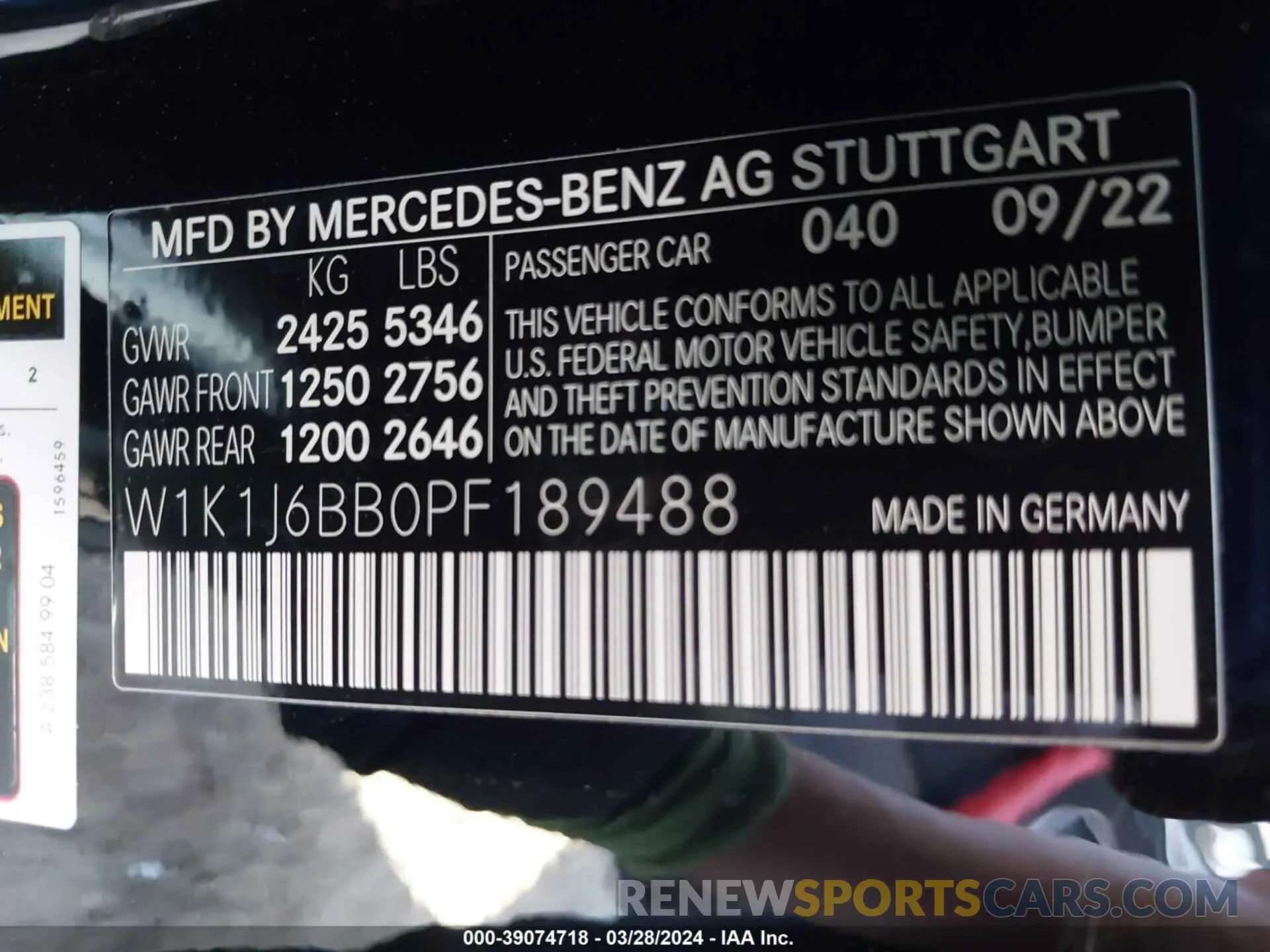 9 fotografías del automóvil dañado W1K1J6BB0PF189488 MERCEDES-BENZ AMG E 53 2023