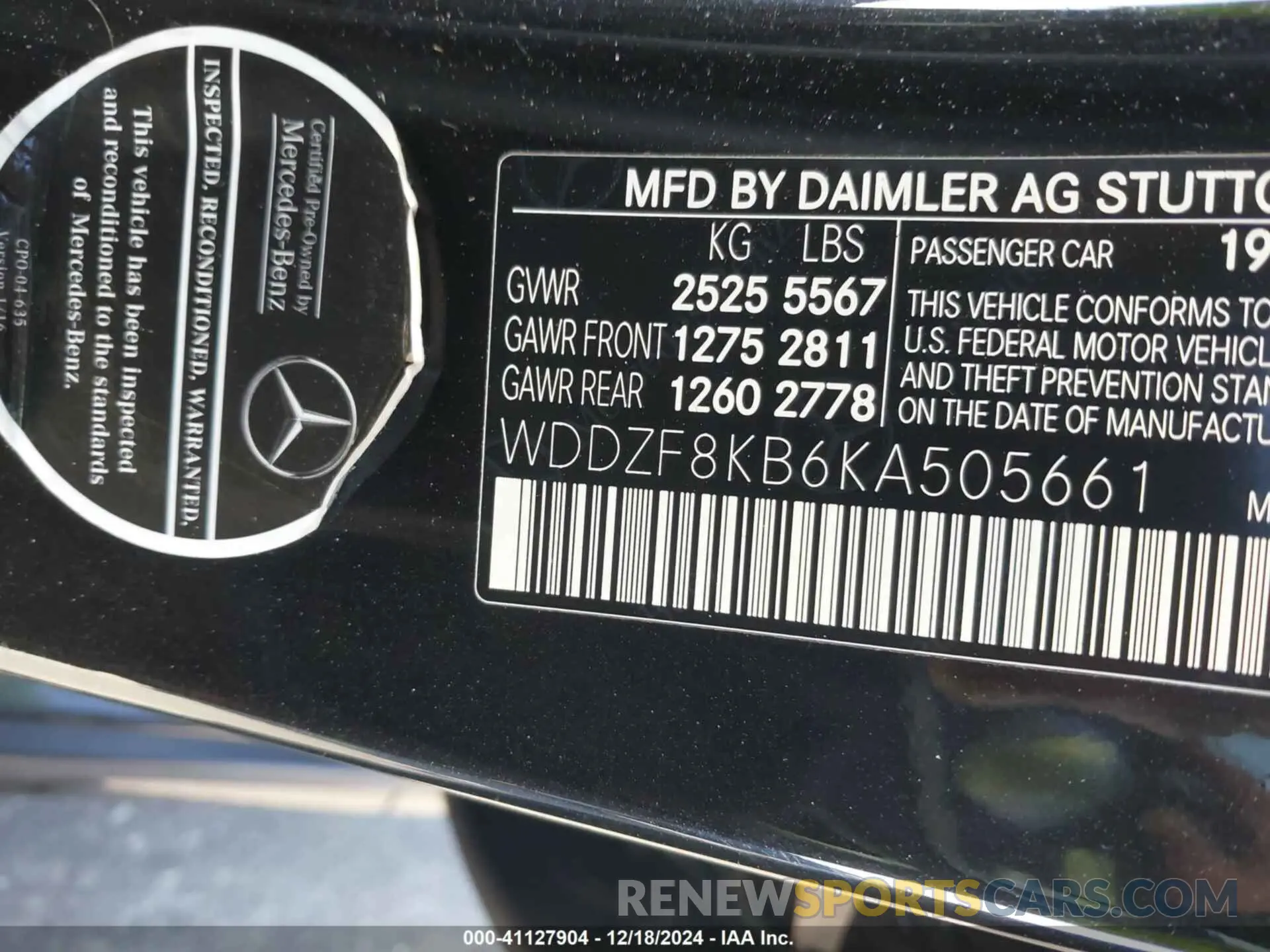 9 fotografías del automóvil dañado WDDZF8KB6KA505661 MERCEDES-BENZ AMG E 63 2019