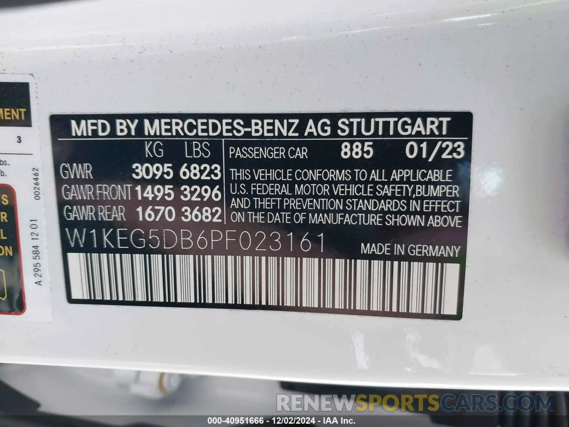 9 fotografías del automóvil dañado W1KEG5DB6PF023161 MERCEDES-BENZ AMG EQE 2023