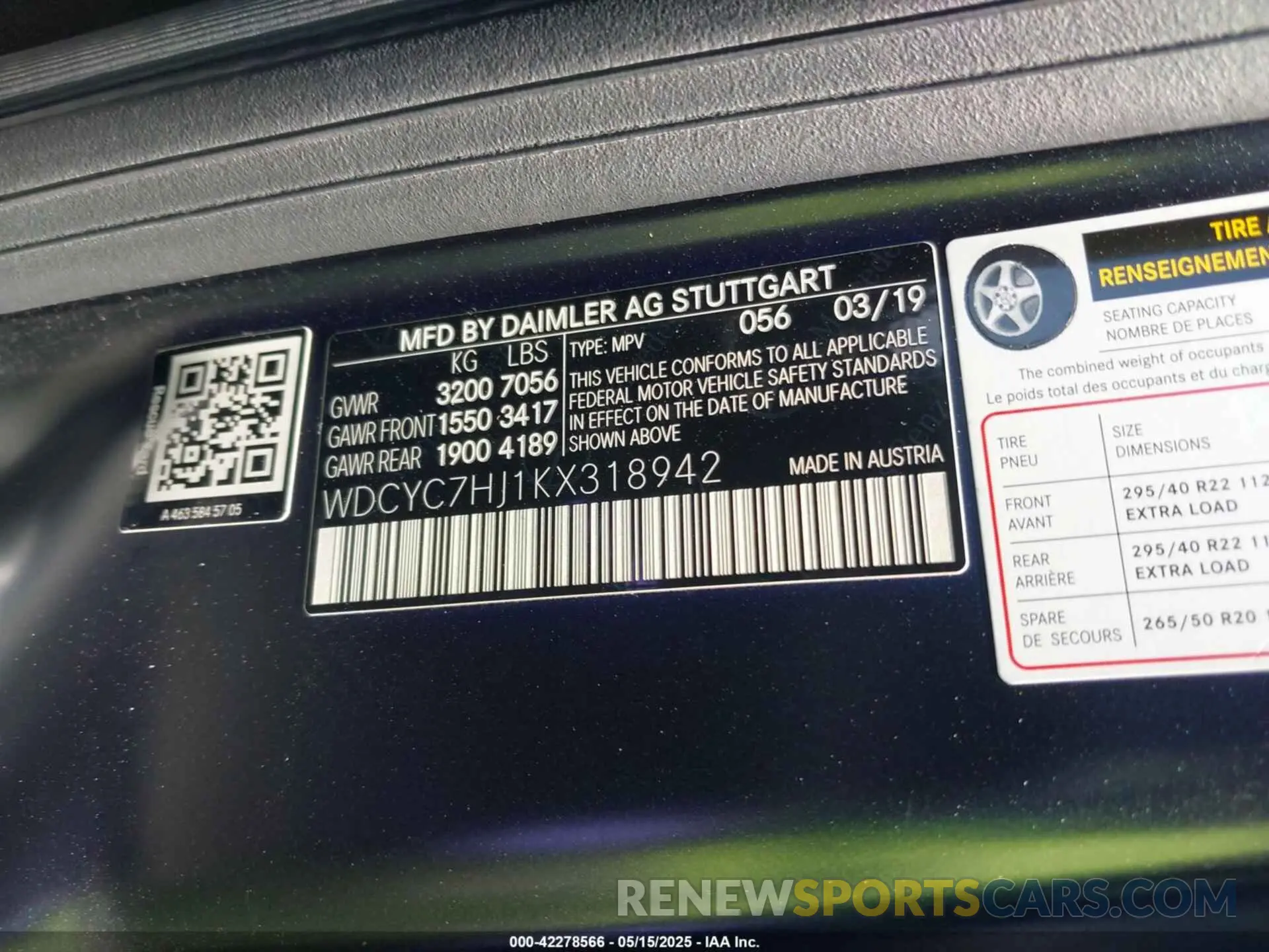9 fotografías del automóvil dañado WDCYC7HJ1KX318942 MERCEDES-BENZ AMG G 63 2019
