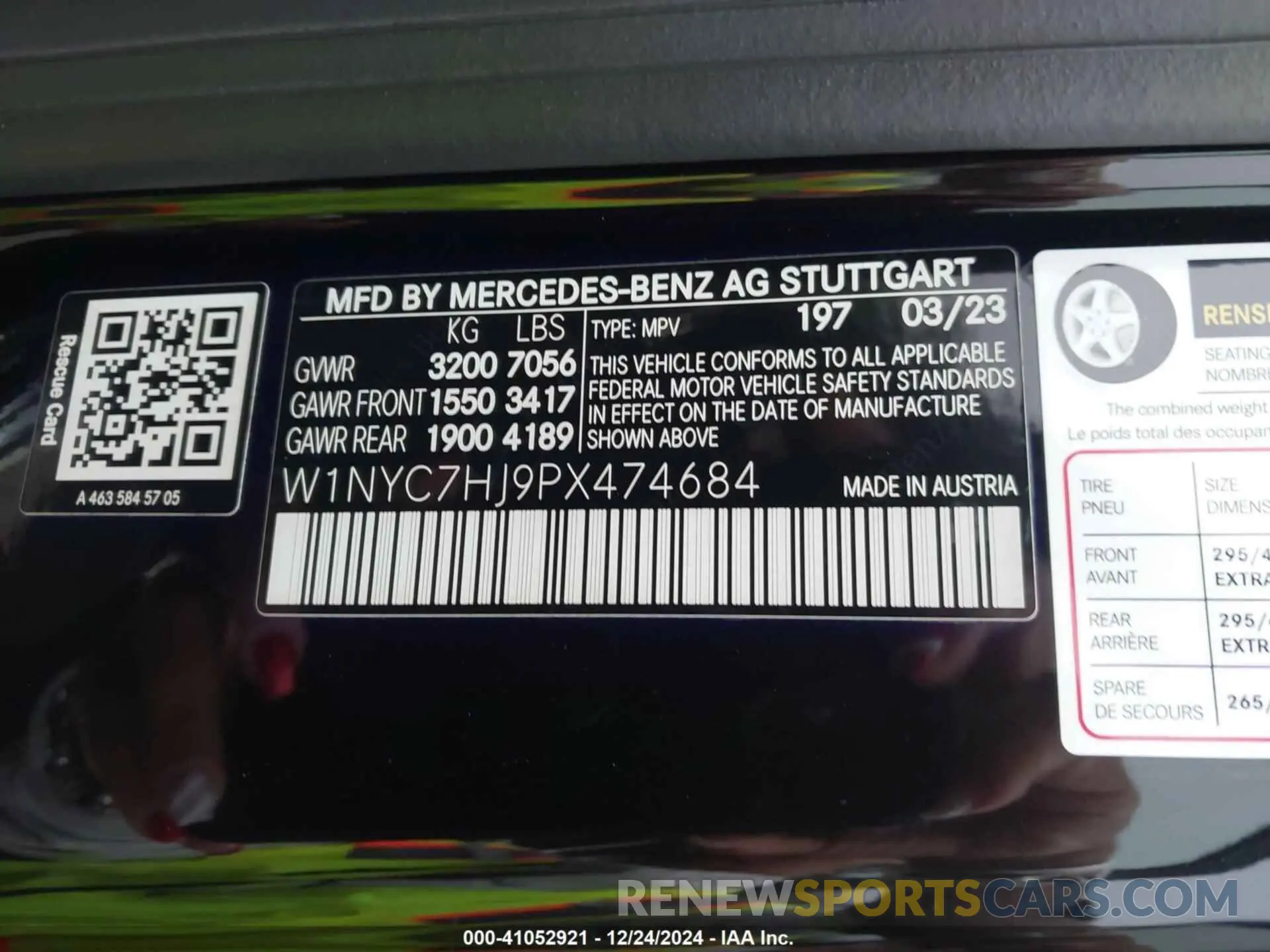 9 fotografías del automóvil dañado W1NYC7HJ9PX474684 MERCEDES-BENZ AMG G 63 2023