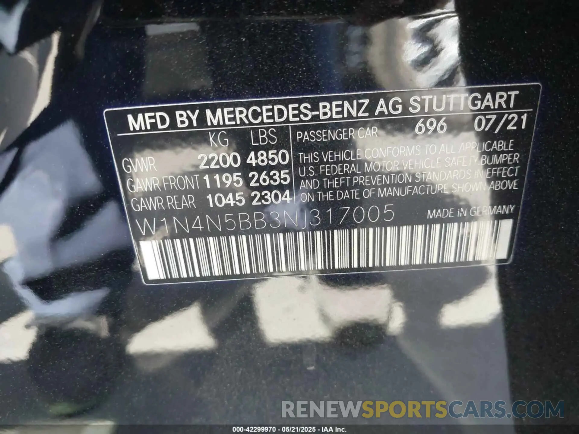9 fotografías del automóvil dañado W1N4N5BB3NJ317005 MERCEDES-BENZ AMG GLA 35 2022