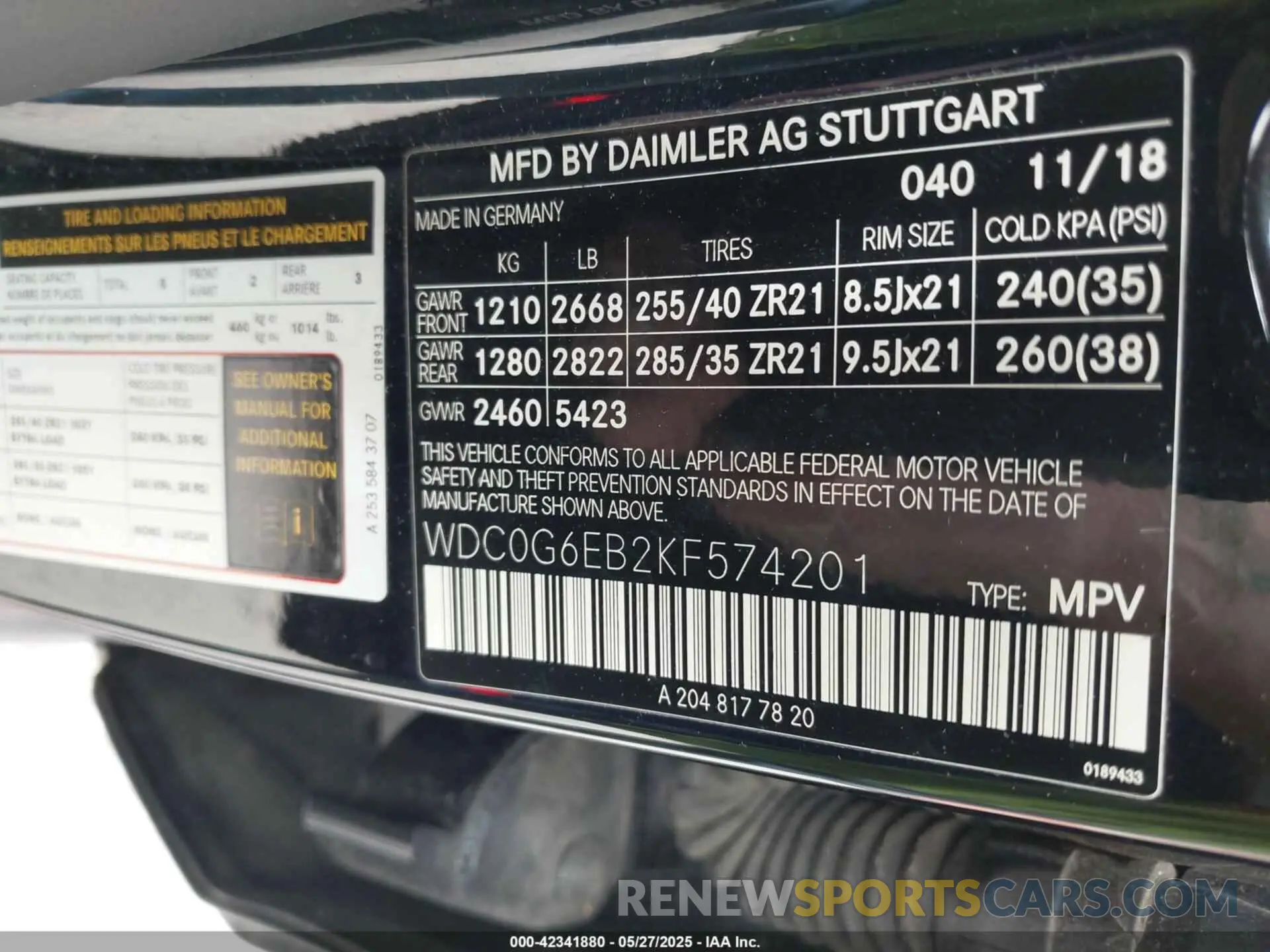 9 fotografías del automóvil dañado WDC0G6EB2KF574201 MERCEDES-BENZ AMG GLC 43 2019