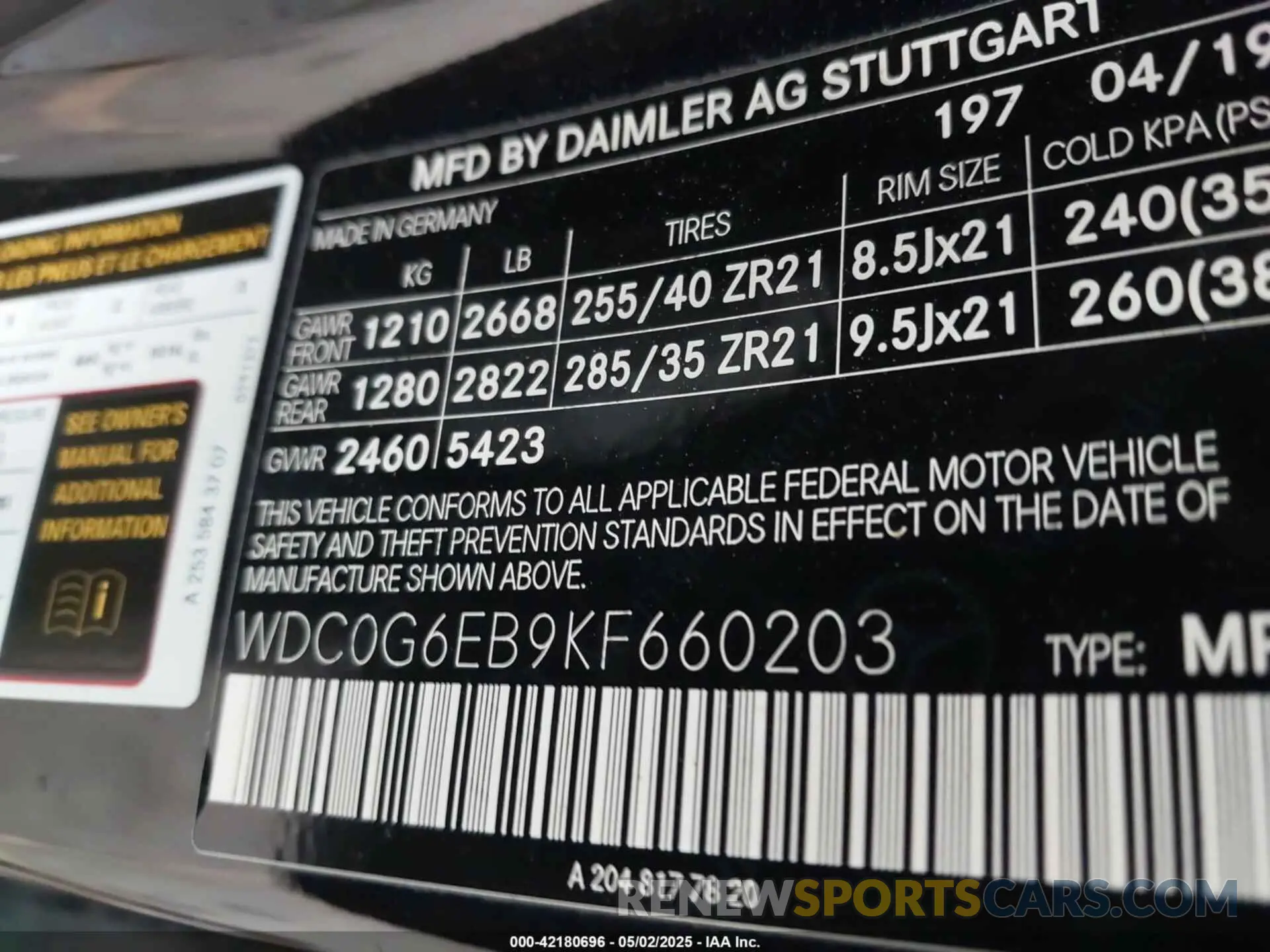 9 fotografías del automóvil dañado WDC0G6EB9KF660203 MERCEDES-BENZ AMG GLC 43 2019