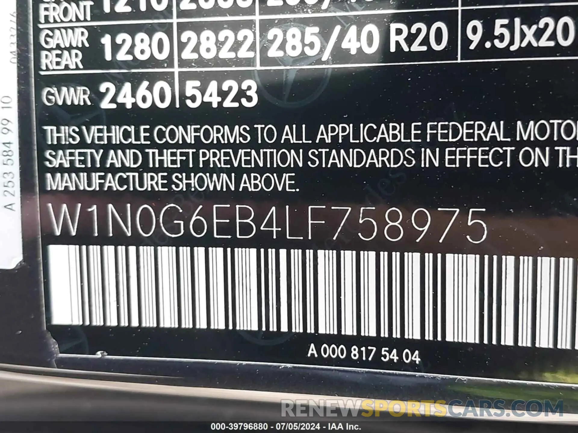 9 fotografías del automóvil dañado W1N0G6EB4LF758975 MERCEDES-BENZ AMG GLC 43 2020