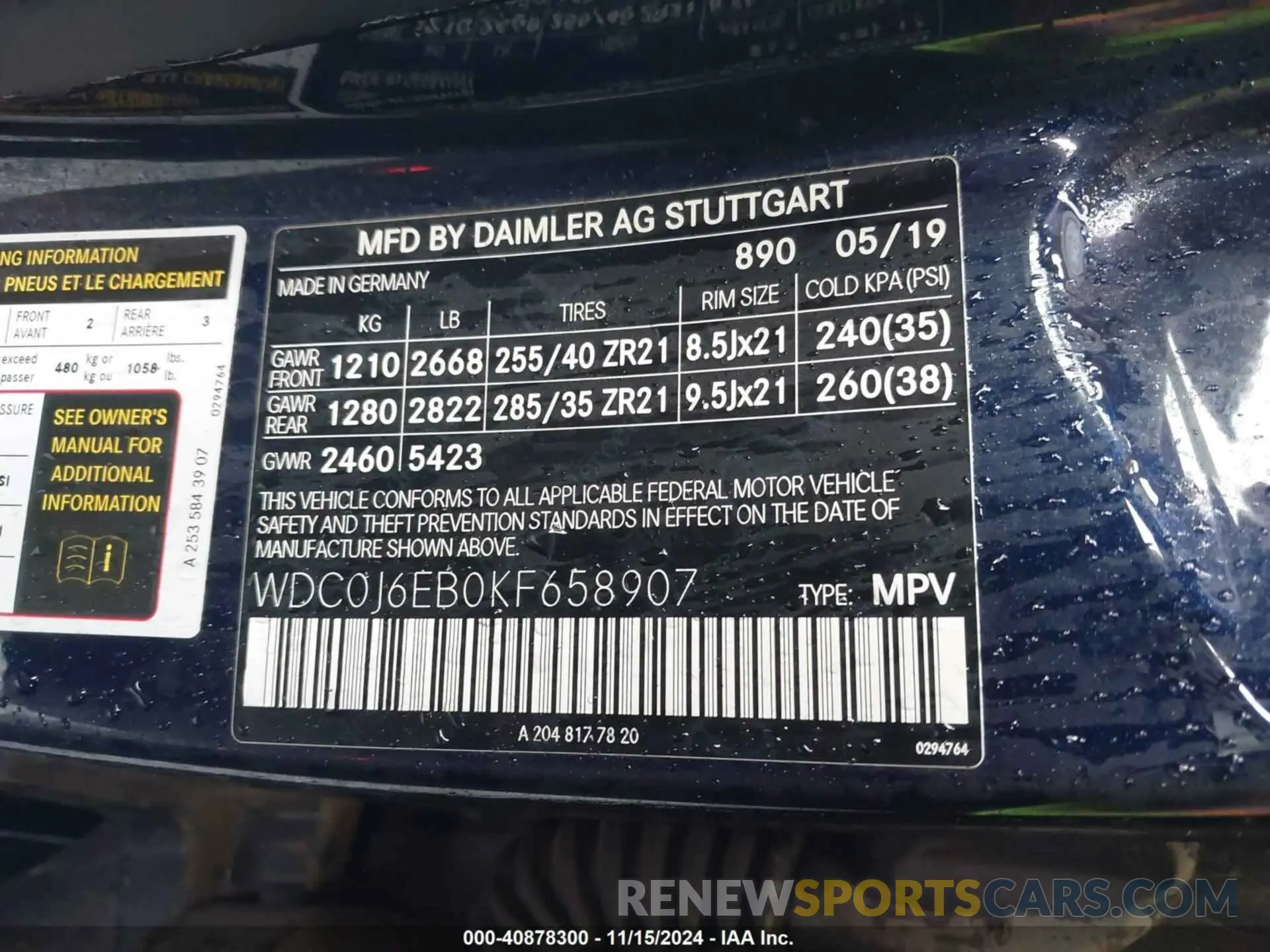 9 fotografías del automóvil dañado WDC0J6EB0KF658907 MERCEDES-BENZ AMG GLC 43 COUPE 2019