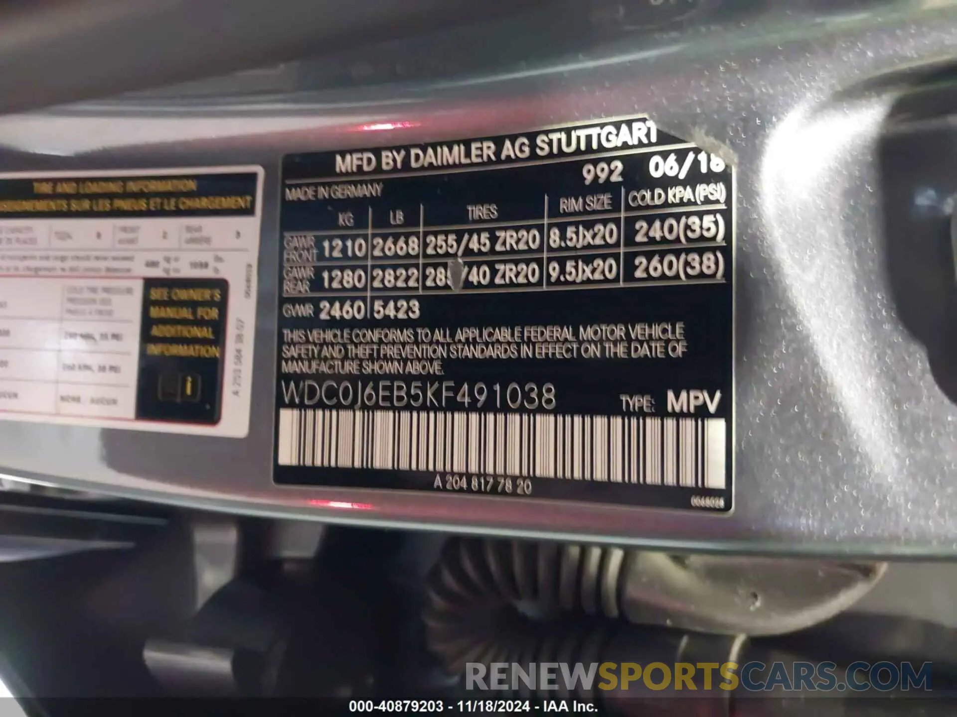 9 fotografías del automóvil dañado WDC0J6EB5KF491038 MERCEDES-BENZ AMG GLC 43 COUPE 2019