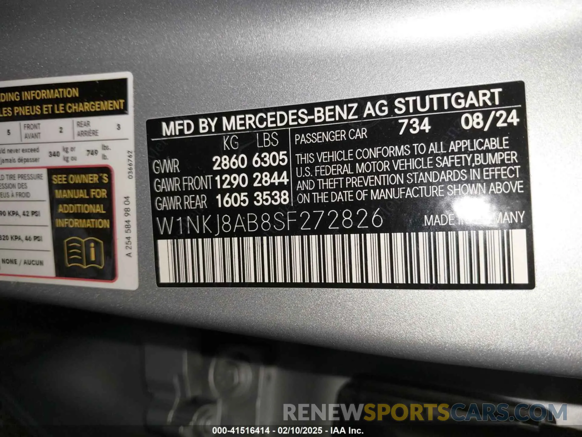 9 fotografías del automóvil dañado W1NKJ8AB8SF272826 MERCEDES-BENZ AMG GLC 63 COUPE 2025