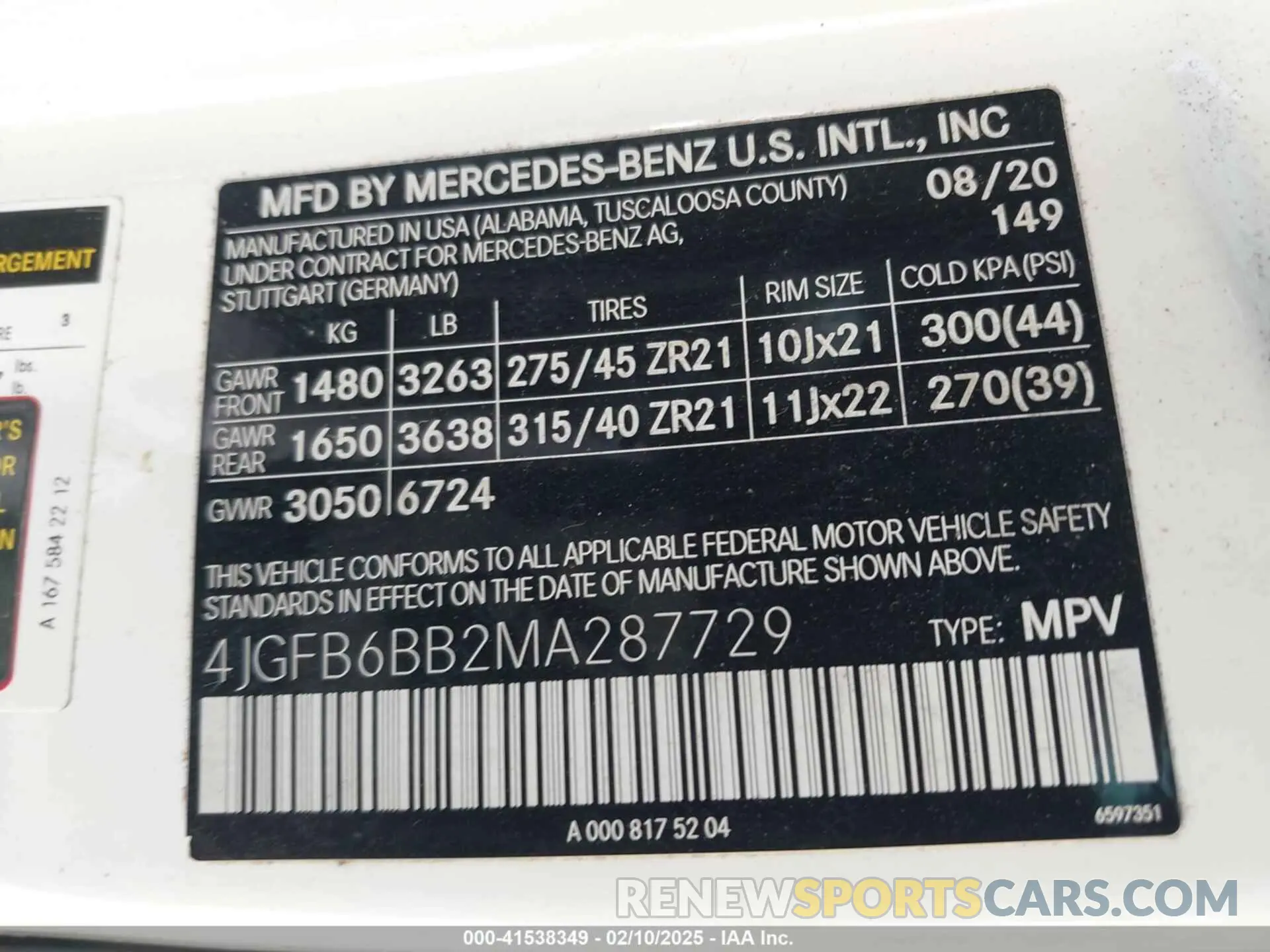 9 fotografías del automóvil dañado 4JGFB6BB2MA287729 MERCEDES-BENZ AMG GLE 53 2021