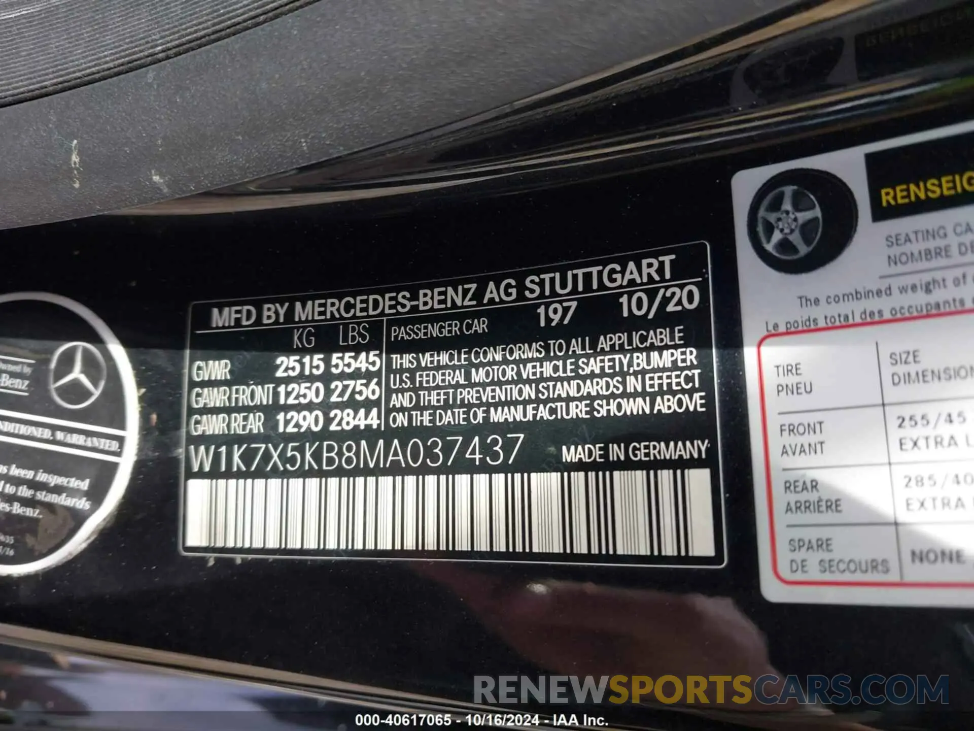 9 fotografías del automóvil dañado W1K7X5KB8MA037437 MERCEDES-BENZ AMG GT 43 4-DOOR COUPE 2021