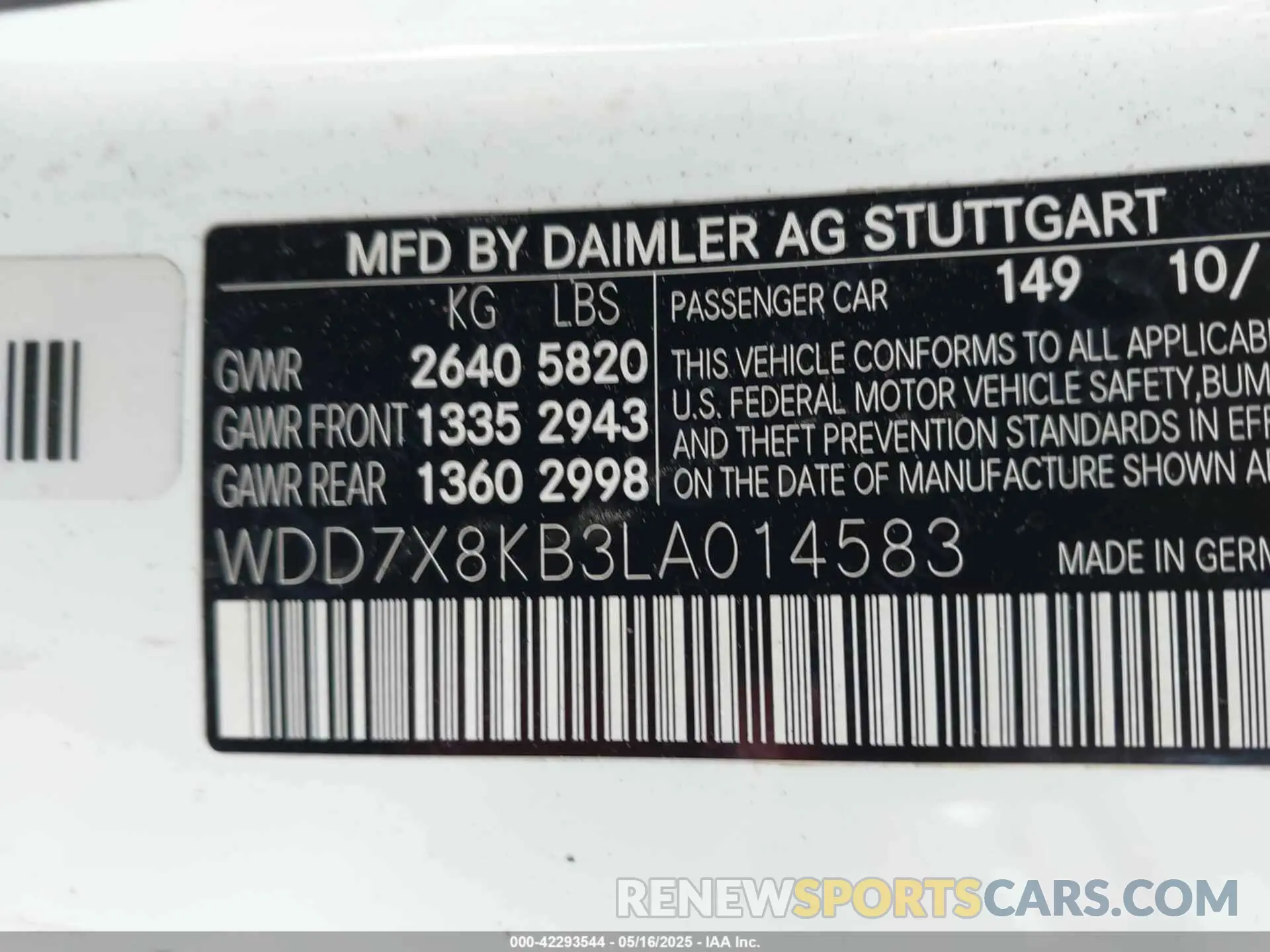 9 fotografías del automóvil dañado WDD7X8KB3LA014583 MERCEDES-BENZ AMG GT 63 4-DOOR COUPE 2020