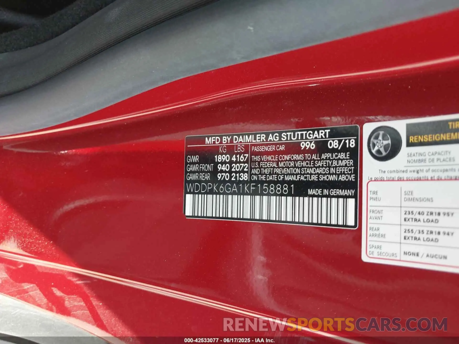 9 fotografías del automóvil dañado WDDPK6GA1KF158881 MERCEDES-BENZ AMG SLC 43 2019