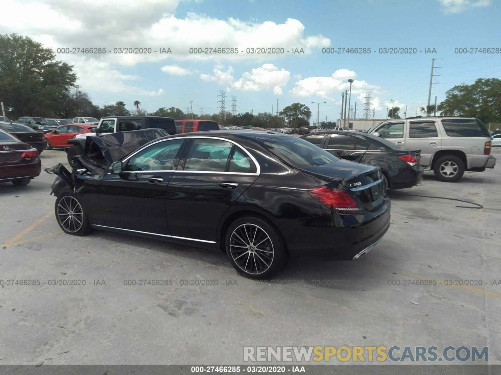 3 fotografías del automóvil dañado WDDWF8DB0LR527769 MERCEDES-BENZ C 2020