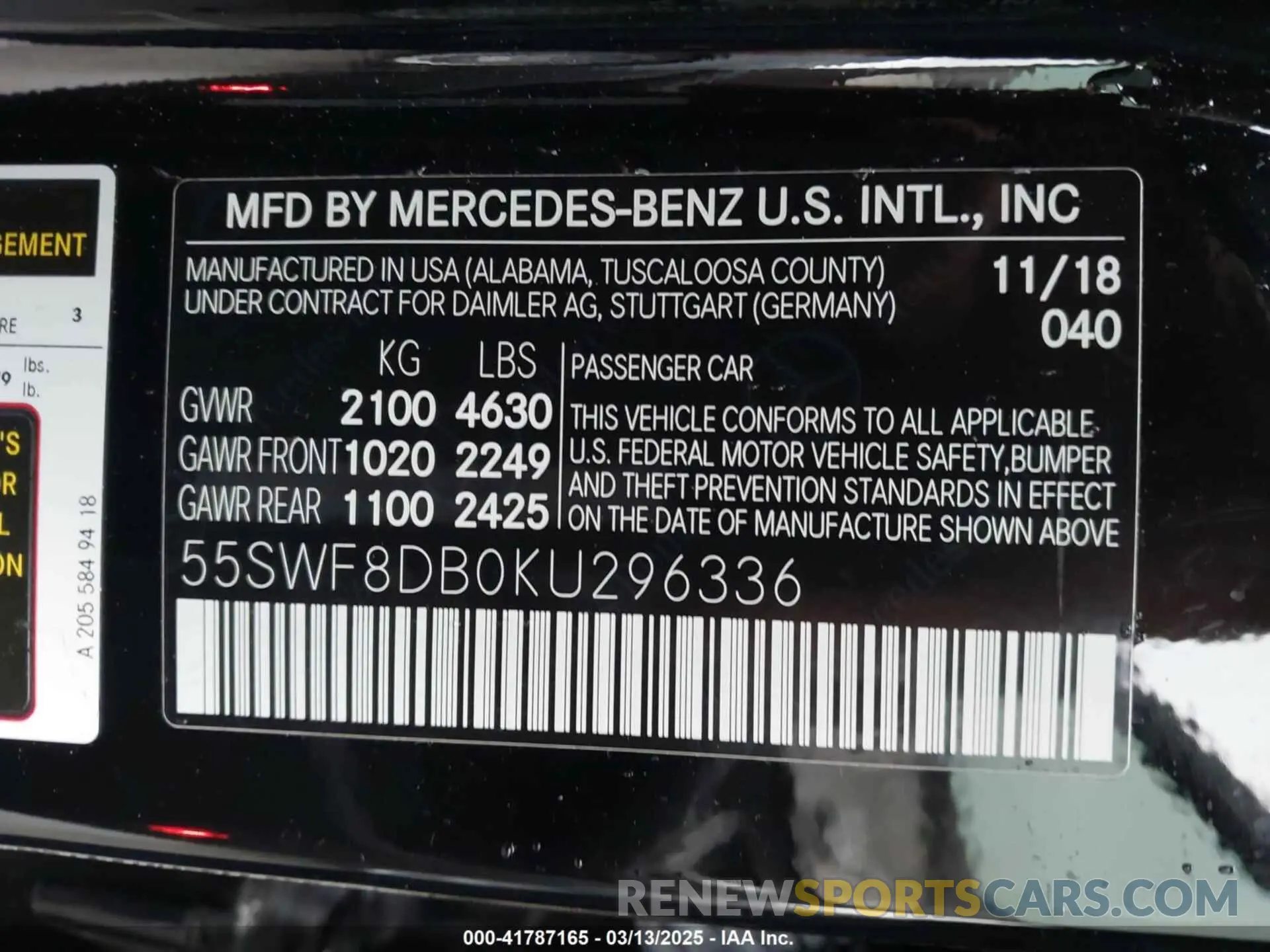 9 fotografías del automóvil dañado 55SWF8DB0KU296336 MERCEDES-BENZ C 300 2019