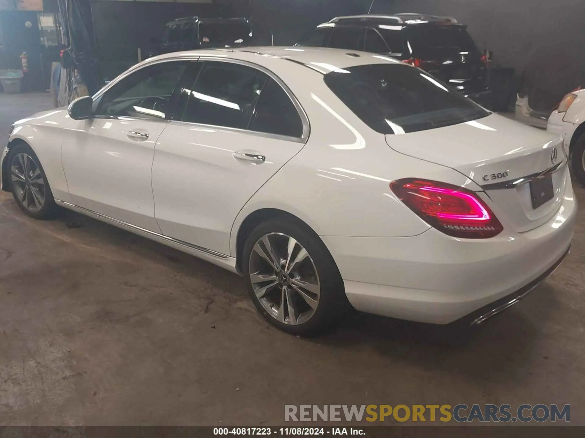 3 fotografías del automóvil dañado 55SWF8DB5KU301319 MERCEDES-BENZ C 300 2019
