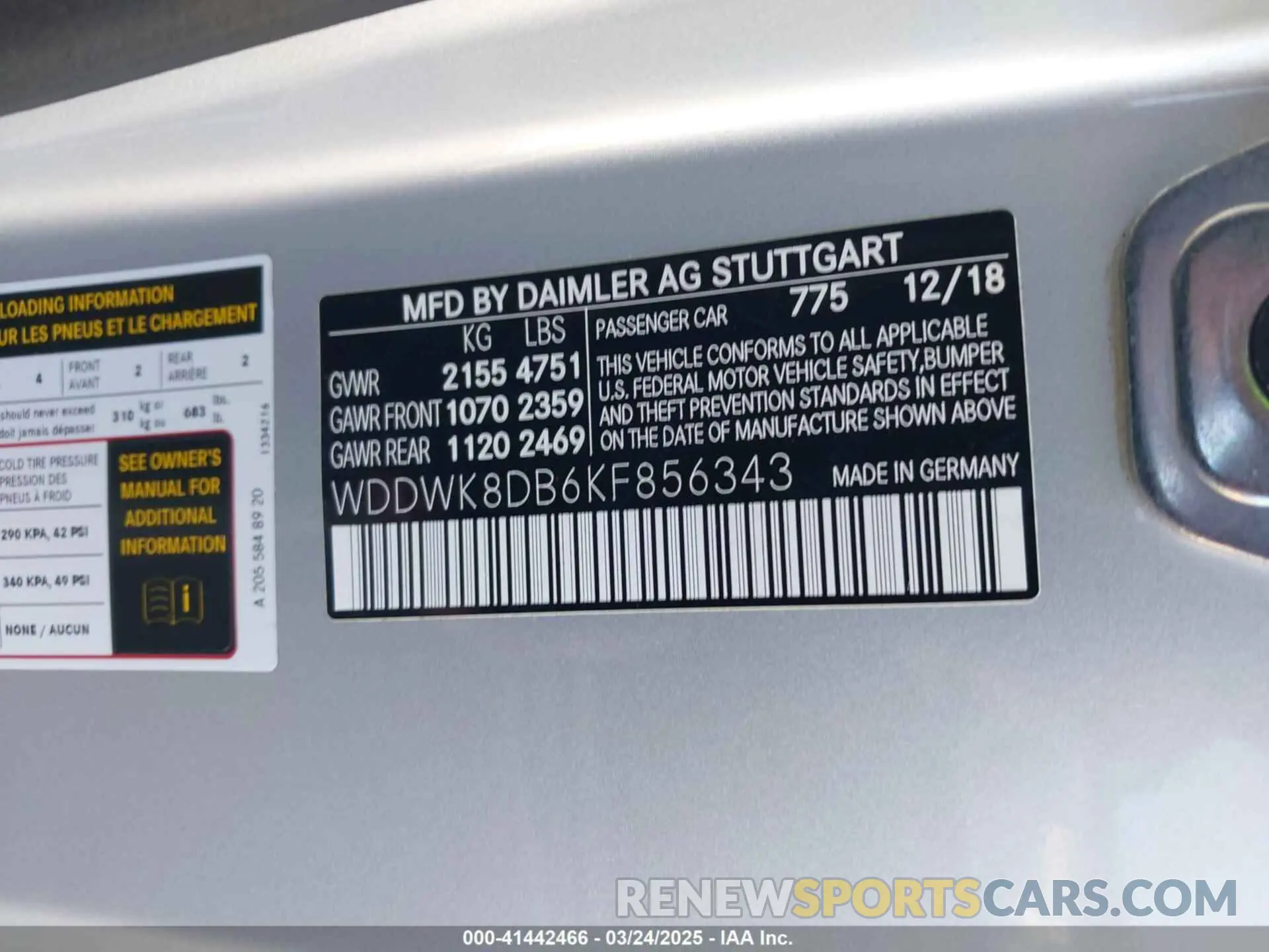 9 fotografías del automóvil dañado WDDWK8DB6KF856343 MERCEDES-BENZ C 300 2019
