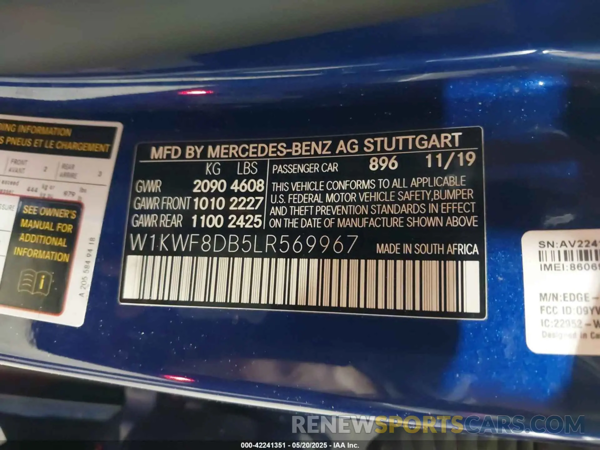 9 fotografías del automóvil dañado W1KWF8DB5LR569967 MERCEDES-BENZ C 300 2020