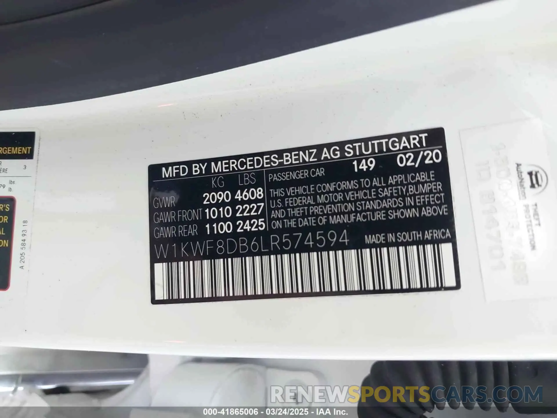 9 fotografías del automóvil dañado W1KWF8DB6LR574594 MERCEDES-BENZ C 300 2020