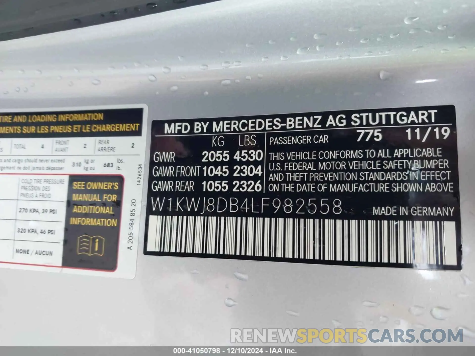 9 fotografías del automóvil dañado W1KWJ8DB4LF982558 MERCEDES-BENZ C 300 2020