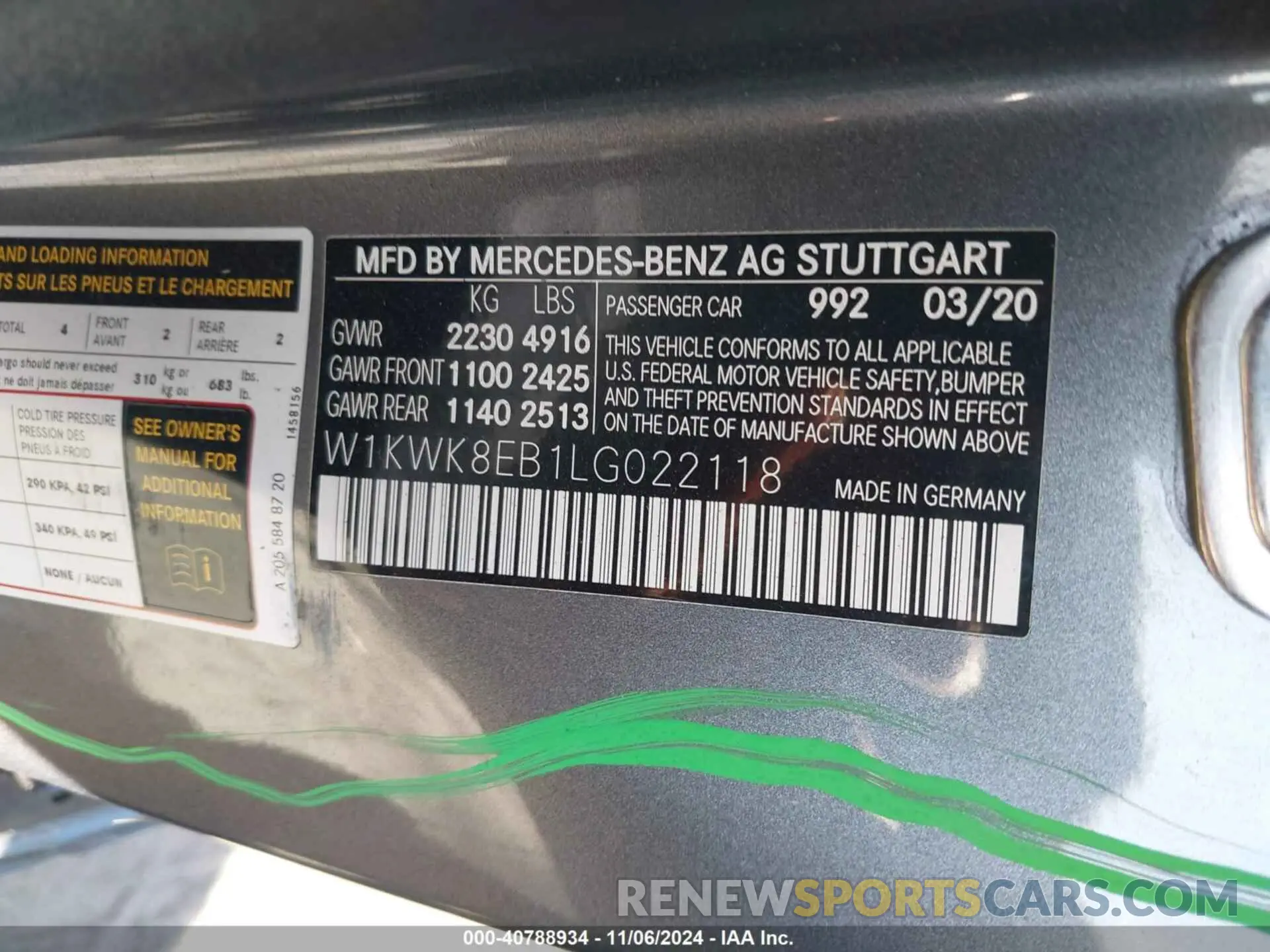 9 fotografías del automóvil dañado W1KWK8EB1LG022118 MERCEDES-BENZ C 300 2020