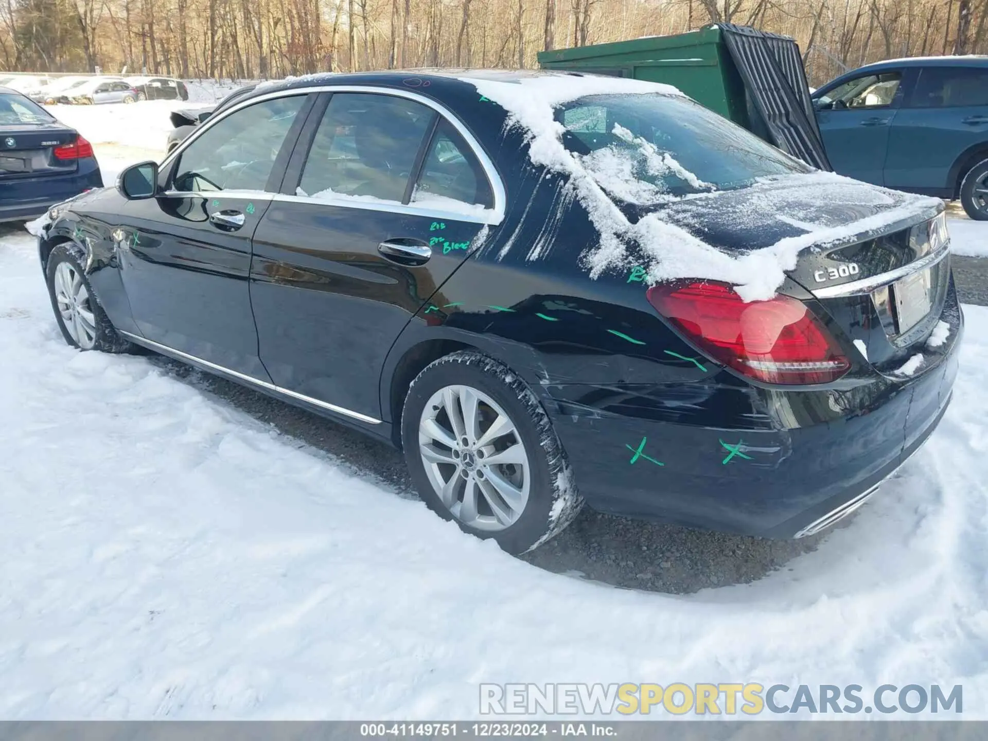 3 fotografías del automóvil dañado WDDWF8EB2LR559525 MERCEDES-BENZ C 300 2020