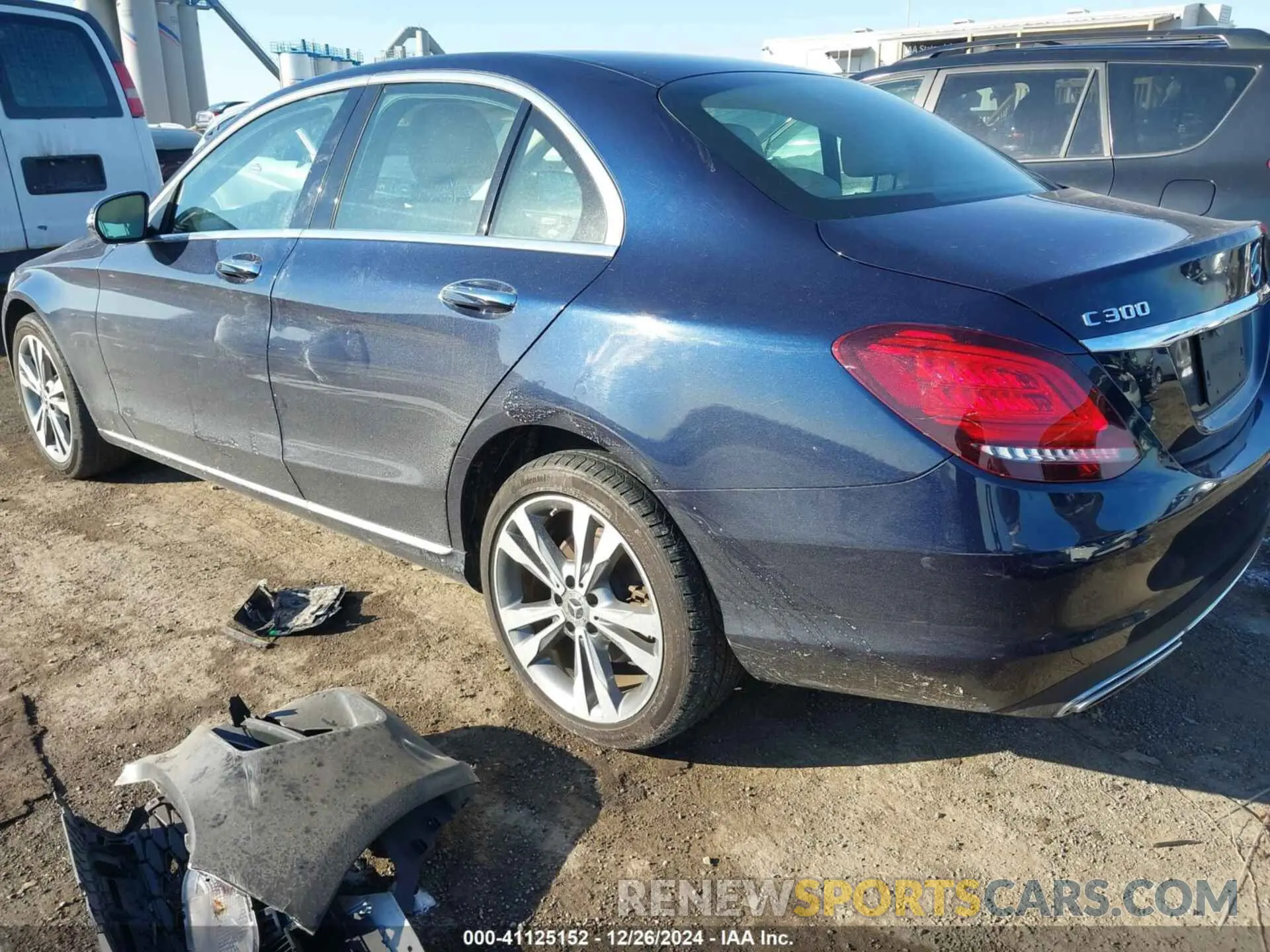 3 fotografías del automóvil dañado WDDWF8EB3LR545536 MERCEDES-BENZ C 300 2020