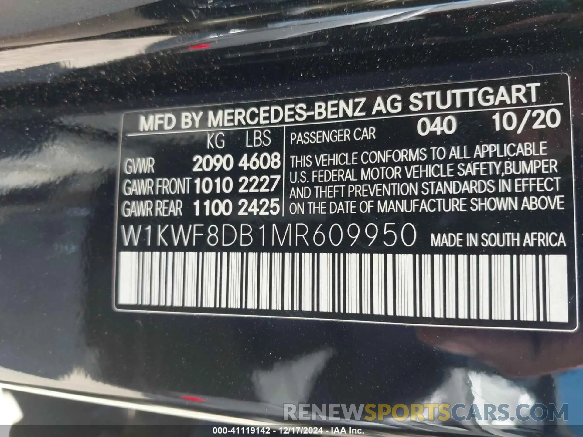 9 fotografías del automóvil dañado W1KWF8DB1MR609950 MERCEDES-BENZ C 300 2021