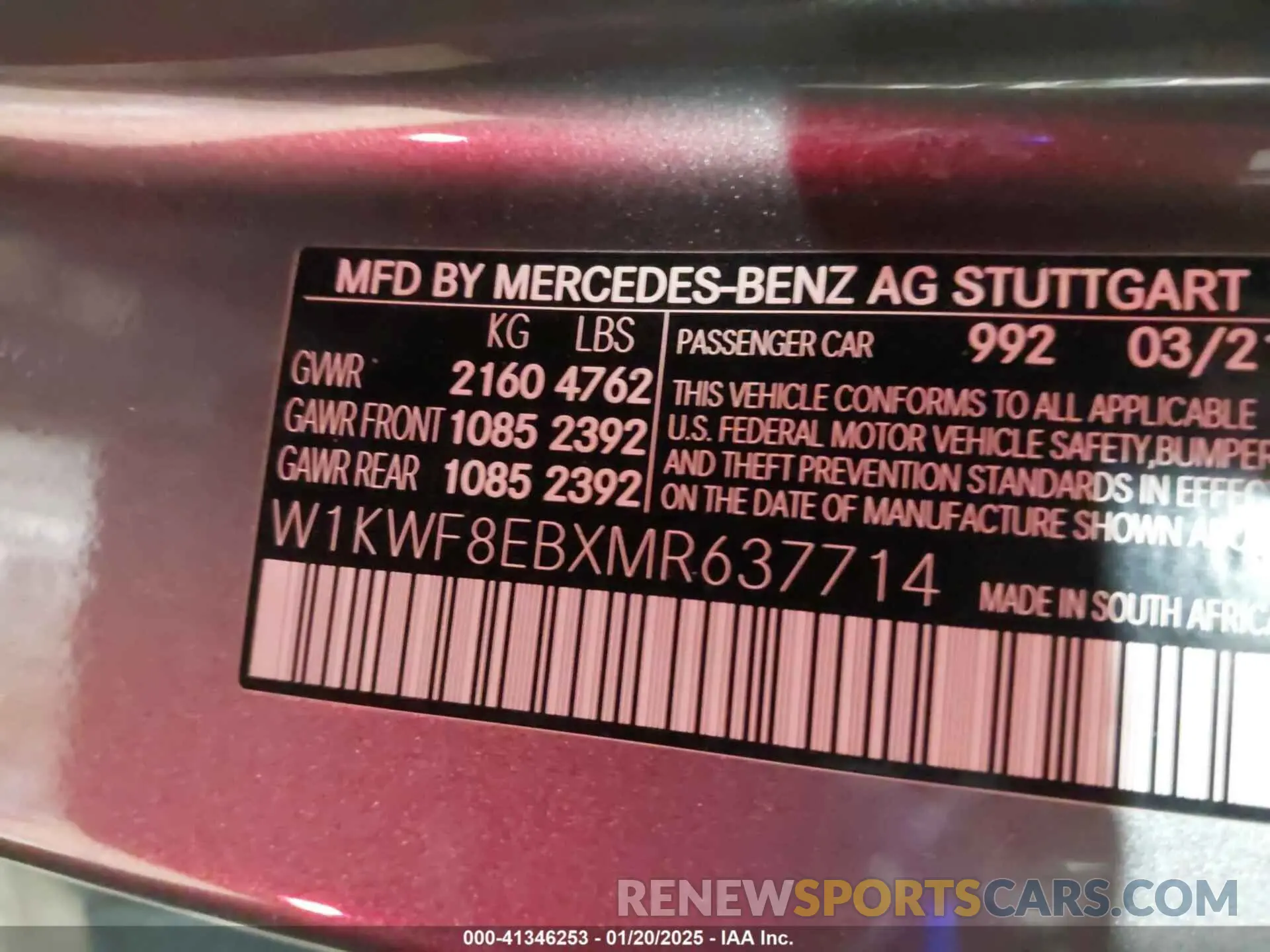 9 fotografías del automóvil dañado W1KWF8EBXMR637714 MERCEDES-BENZ C 300 2021