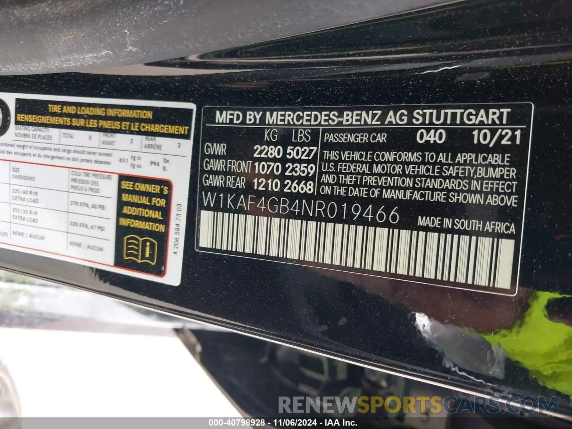 9 fotografías del automóvil dañado W1KAF4GB4NR019466 MERCEDES-BENZ C 300 2022
