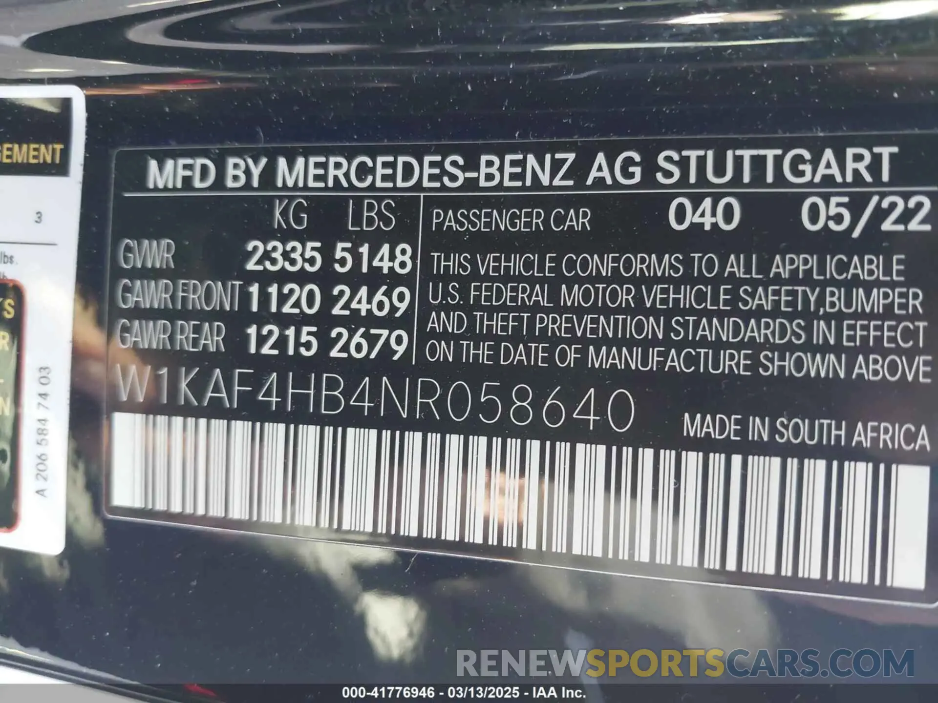 9 fotografías del automóvil dañado W1KAF4HB4NR058640 MERCEDES-BENZ C 300 2022
