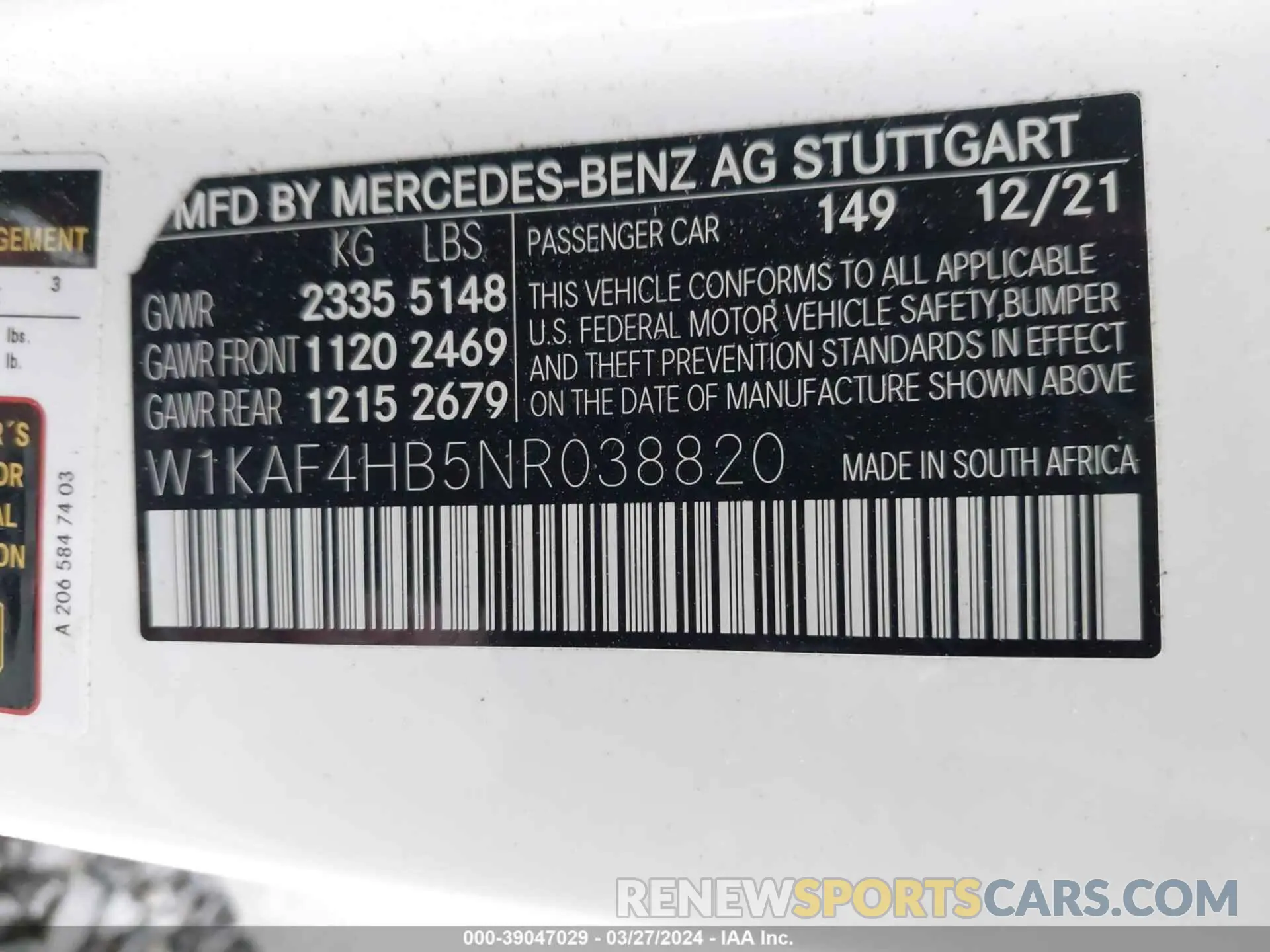 9 fotografías del automóvil dañado W1KAF4HB5NR038820 MERCEDES-BENZ C 300 2022
