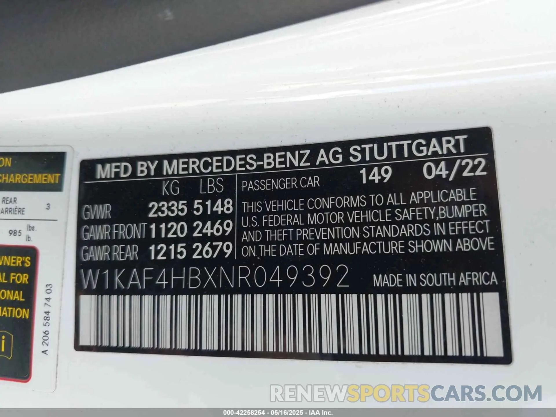 9 fotografías del automóvil dañado W1KAF4HBXNR049392 MERCEDES-BENZ C 300 2022