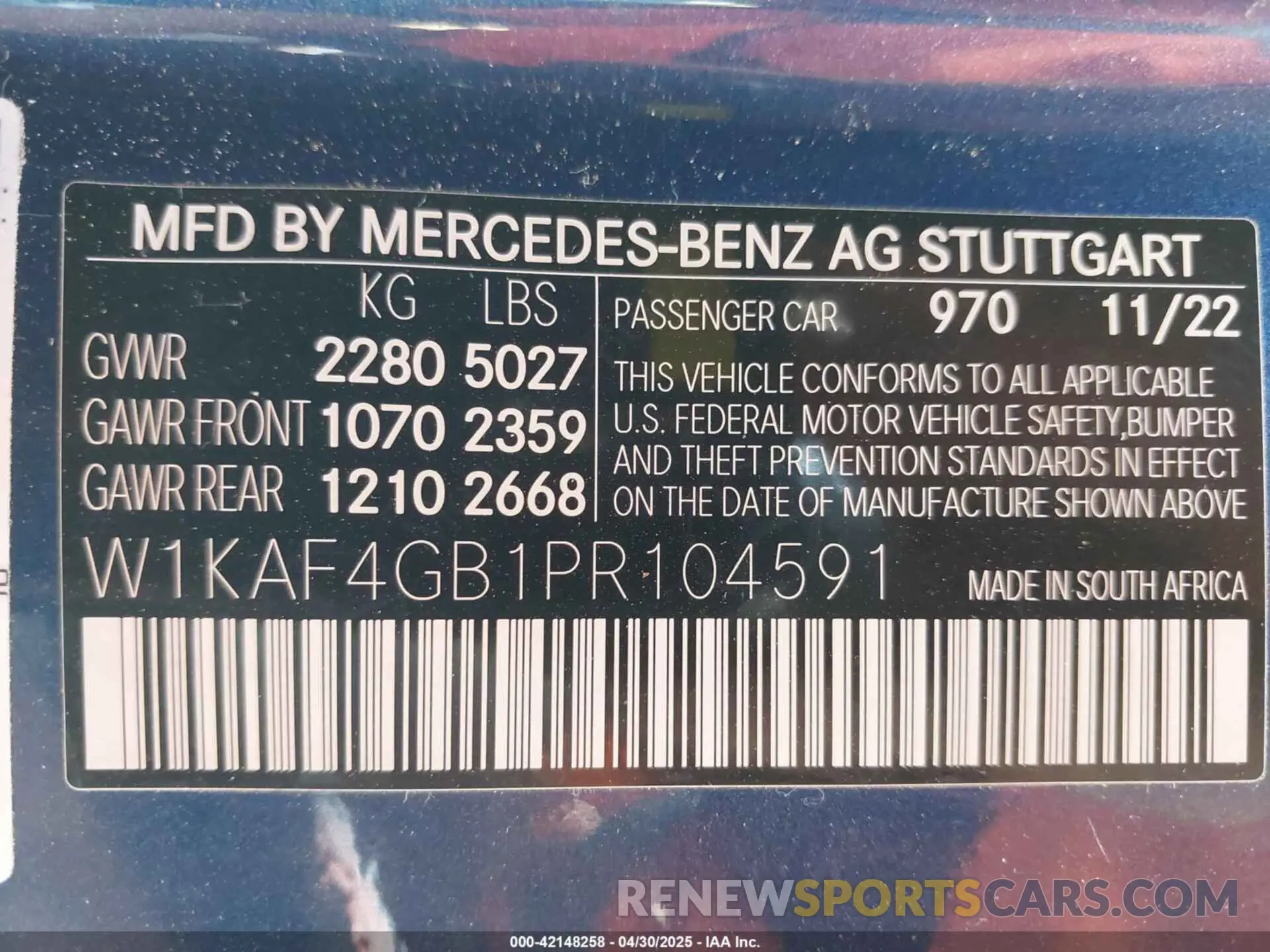 9 fotografías del automóvil dañado W1KAF4GB1PR104591 MERCEDES-BENZ C 300 2023