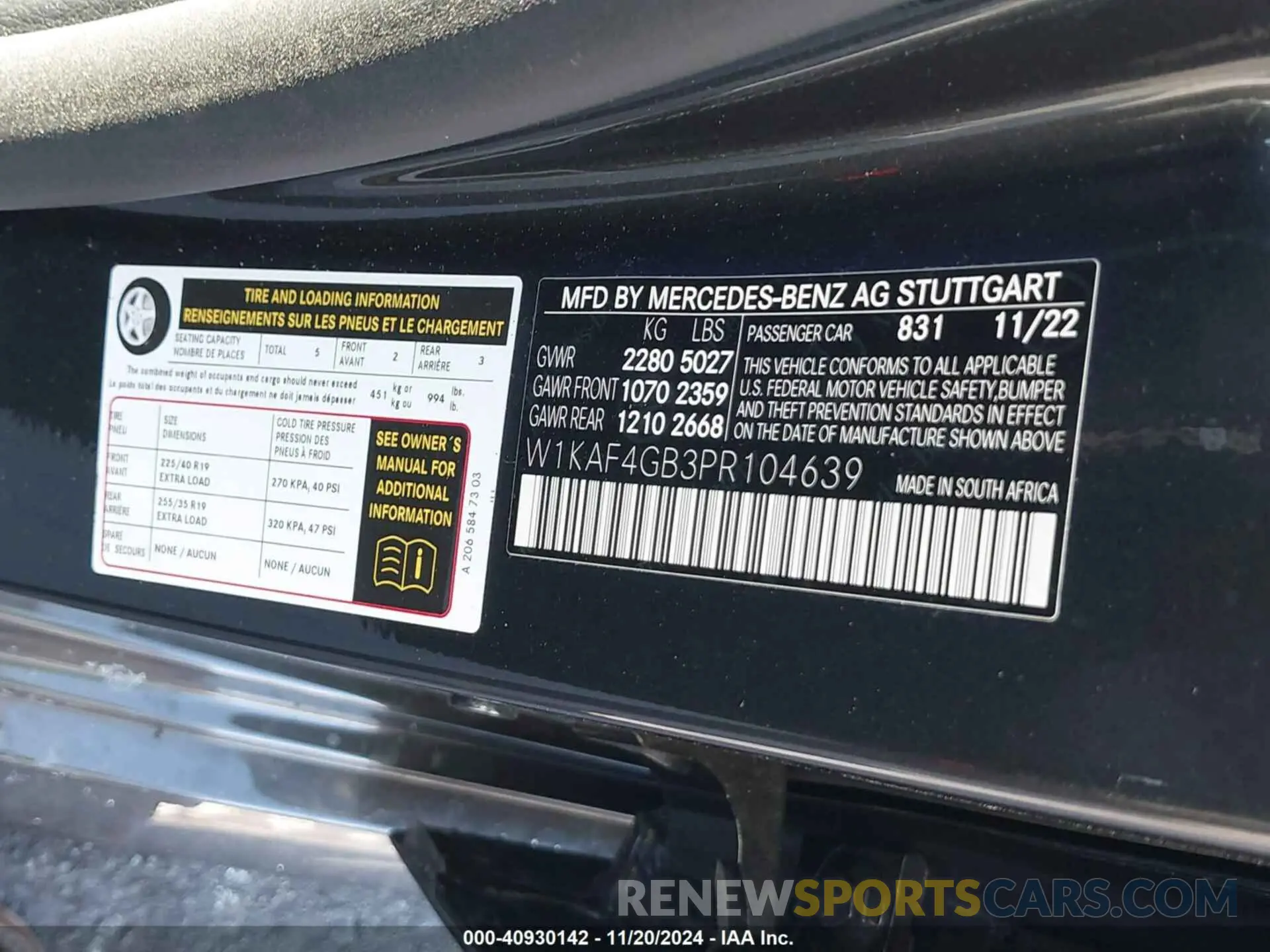 9 fotografías del automóvil dañado W1KAF4GB3PR104639 MERCEDES-BENZ C 300 2023