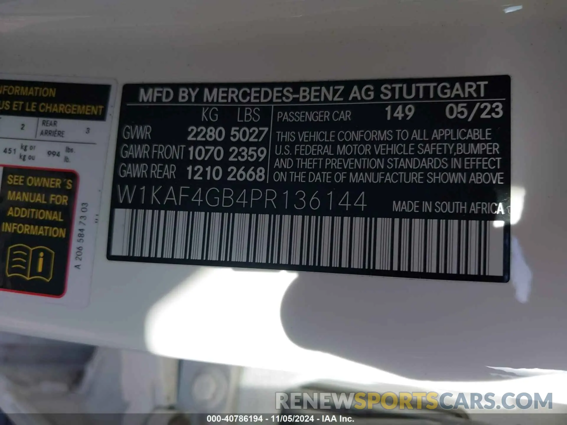9 fotografías del automóvil dañado W1KAF4GB4PR136144 MERCEDES-BENZ C 300 2023