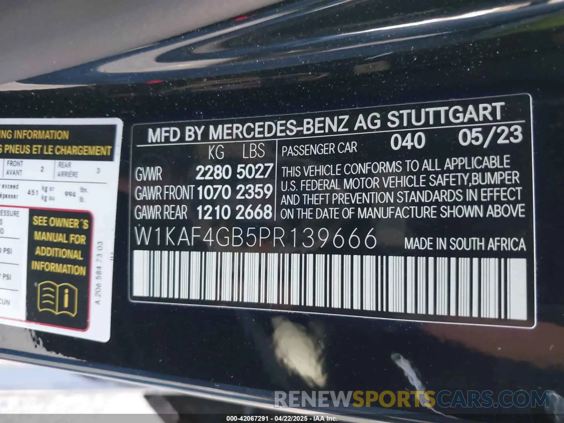 9 fotografías del automóvil dañado W1KAF4GB5PR139666 MERCEDES-BENZ C 300 2023