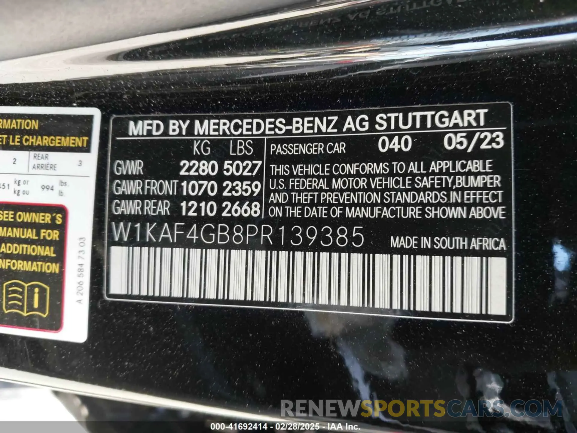 9 fotografías del automóvil dañado W1KAF4GB8PR139385 MERCEDES-BENZ C 300 2023