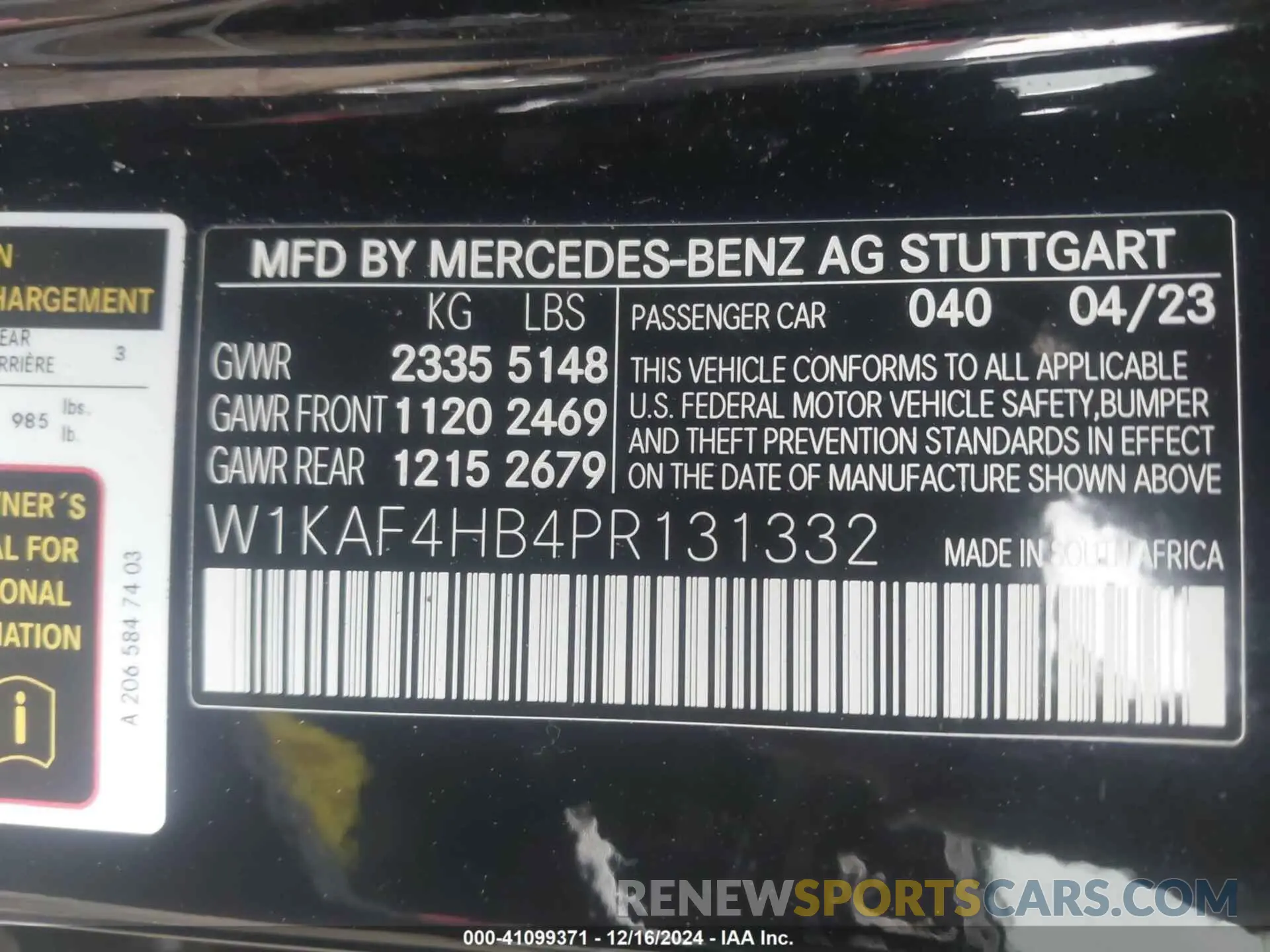 9 fotografías del automóvil dañado W1KAF4HB4PR131332 MERCEDES-BENZ C 300 2023