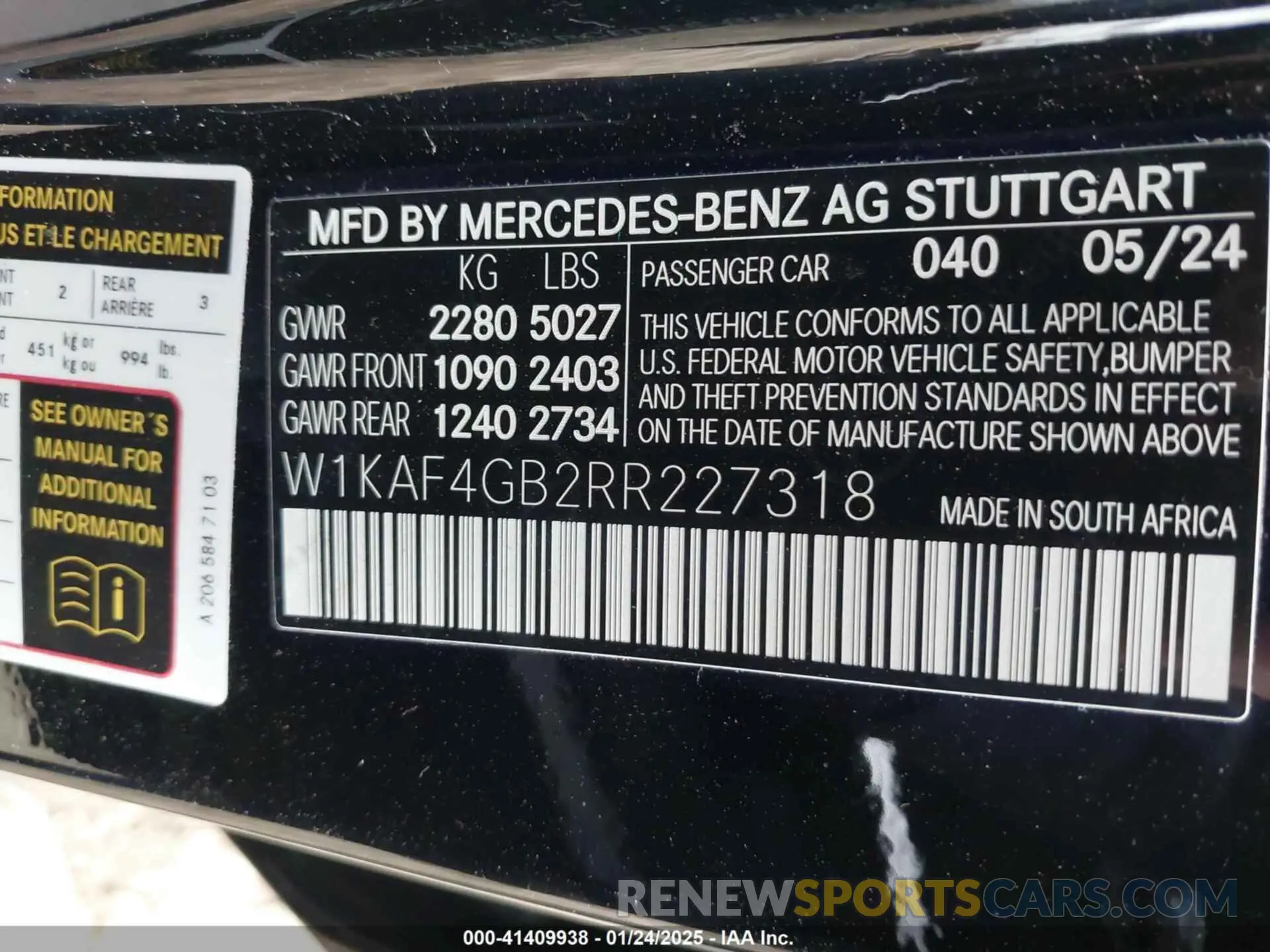 9 fotografías del automóvil dañado W1KAF4GB2RR227318 MERCEDES-BENZ C 300 2024