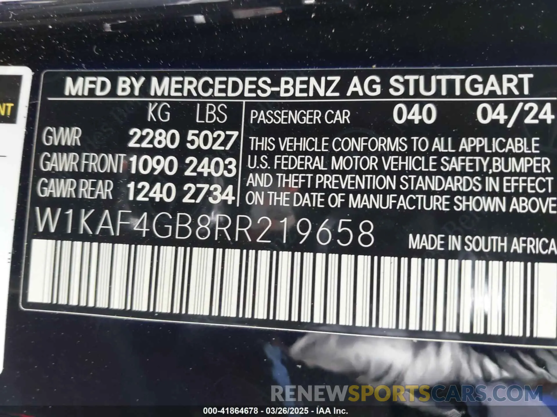 9 fotografías del automóvil dañado W1KAF4GB8RR219658 MERCEDES-BENZ C 300 2024