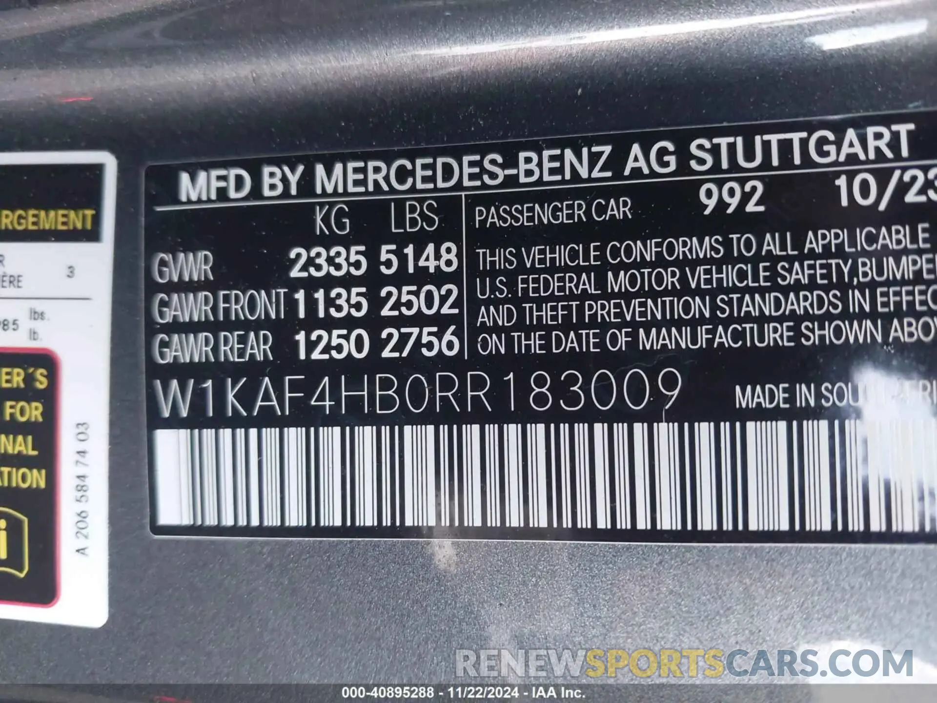 9 fotografías del automóvil dañado W1KAF4HB0RR183009 MERCEDES-BENZ C 300 2024